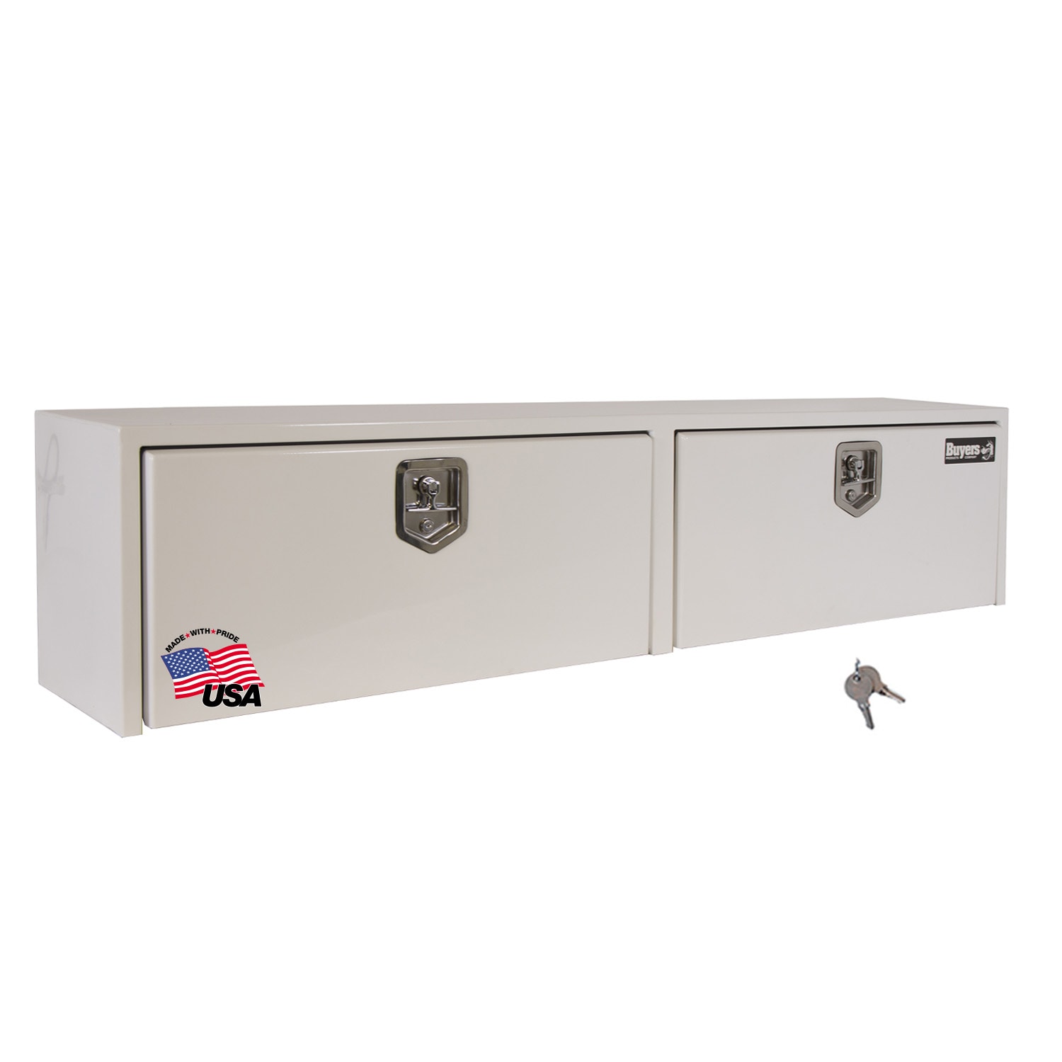 Caja de herramientas para camión de montaje superior de acero blanco de 72 pulgadas x 13 pulgadas x 16 pulgadas de Buyers Products