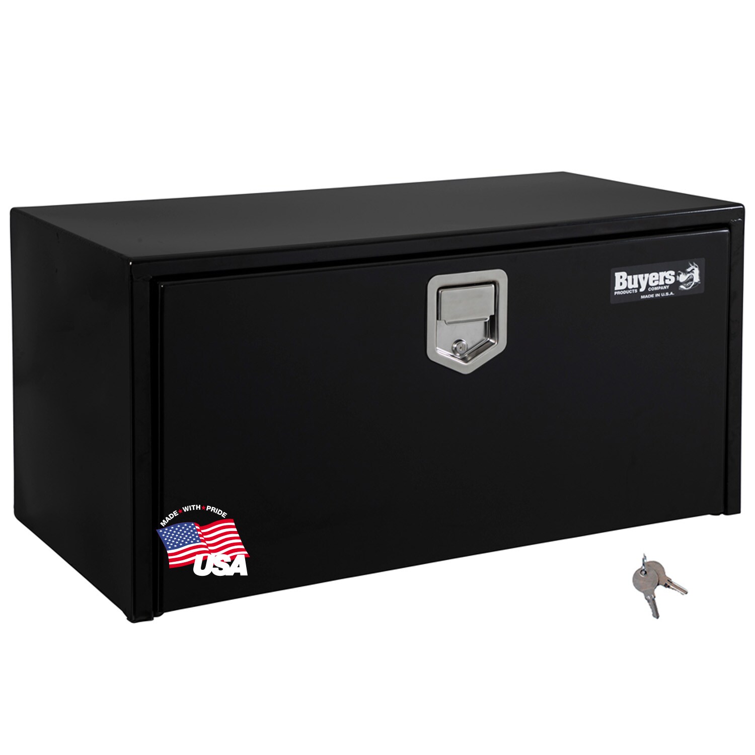 Caja de herramientas para camión de acero negro debajo del chasis de 30 pulgadas x 16 pulgadas x 14 pulgadas de Buyers Products