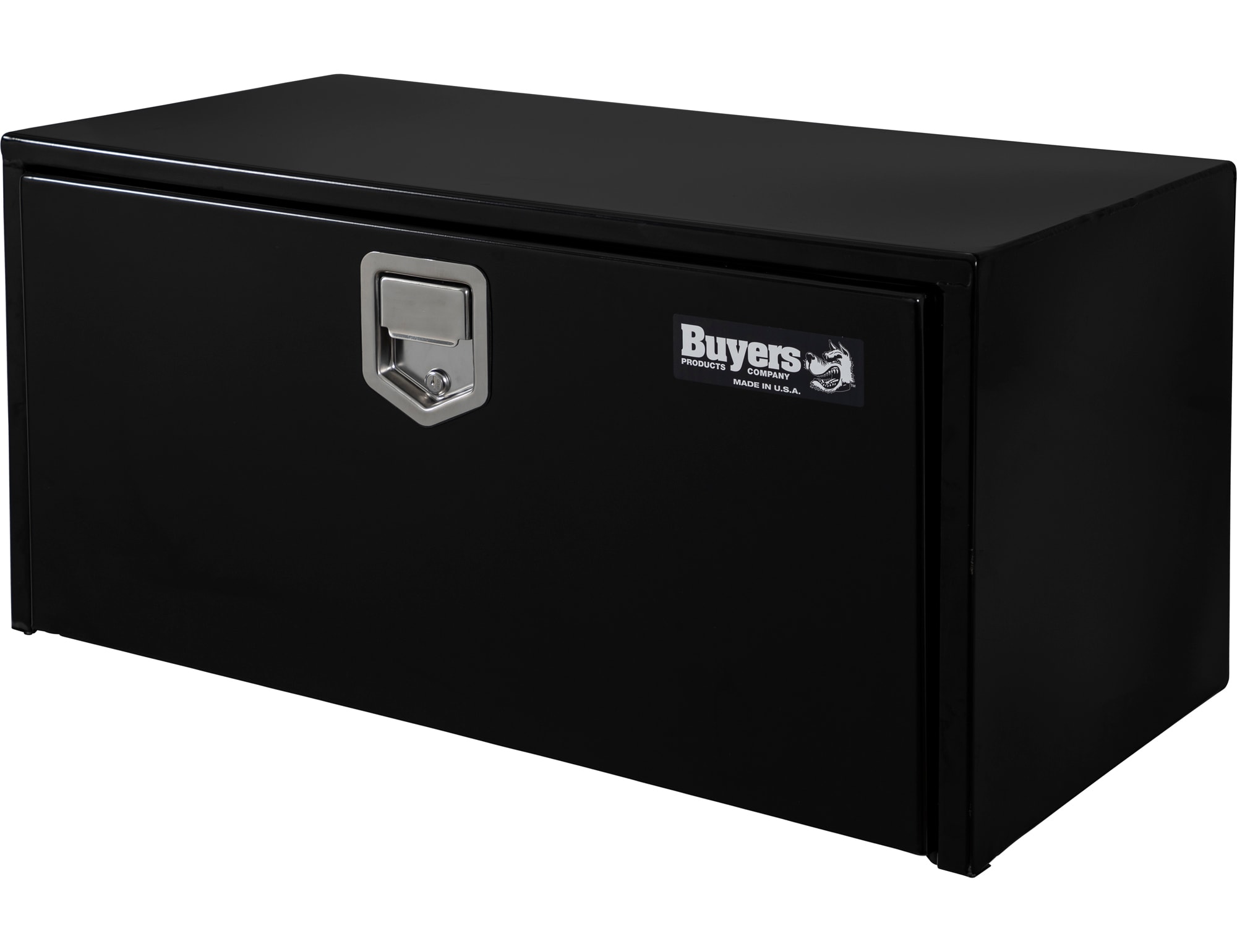 Caja de herramientas para camión de acero negro debajo del chasis de 30 pulgadas x 16 pulgadas x 14 pulgadas de Buyers Products