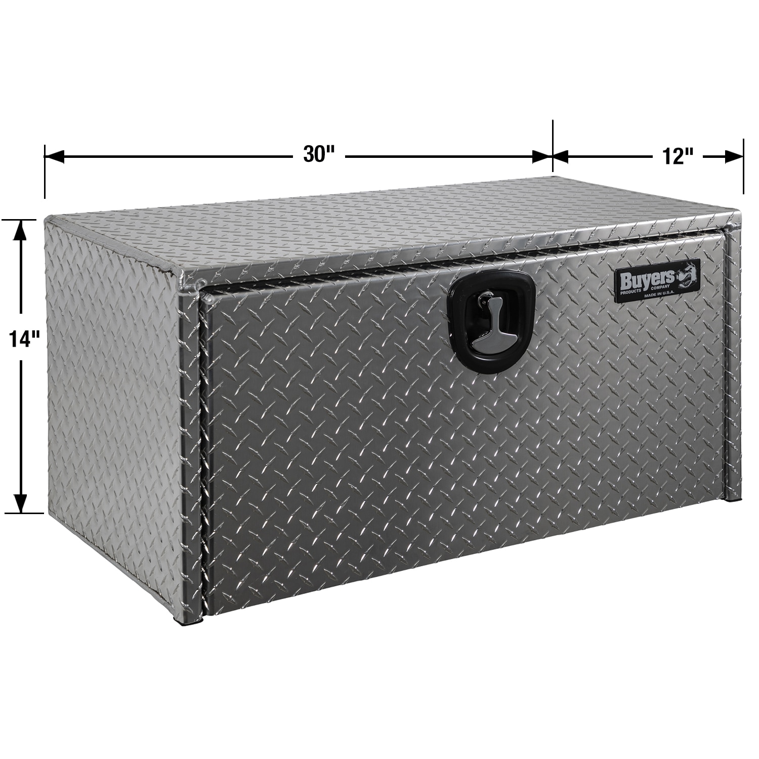 Caja de herramientas para camión bajo de aluminio con relieve de diamante de 30 pulgadas x 12 pulgadas x 14 pulgadas de Buyers Products