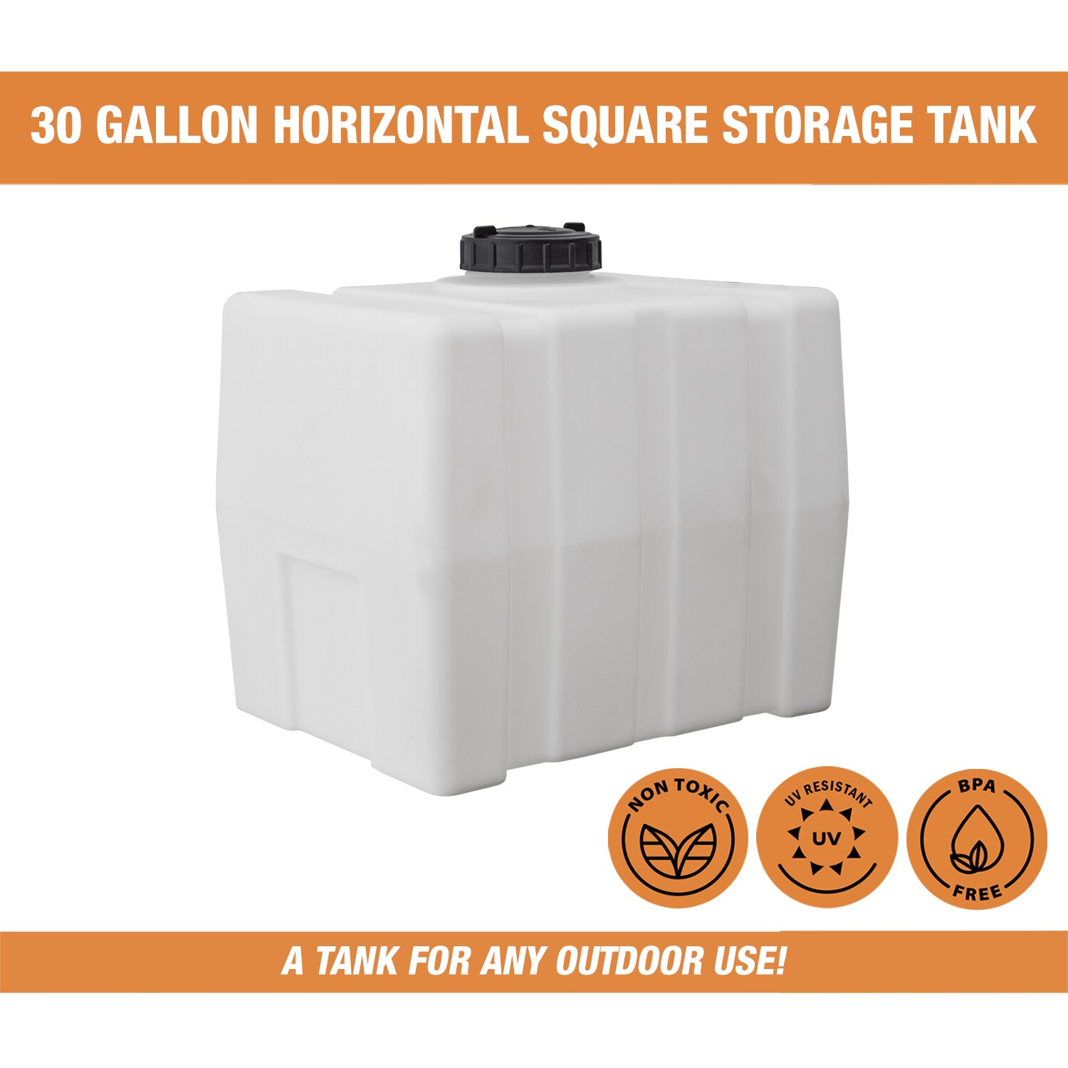 Tanque de transferencia para camión de poliuretano blanco cuadrado de 30 galones de Buyers Products 82123909