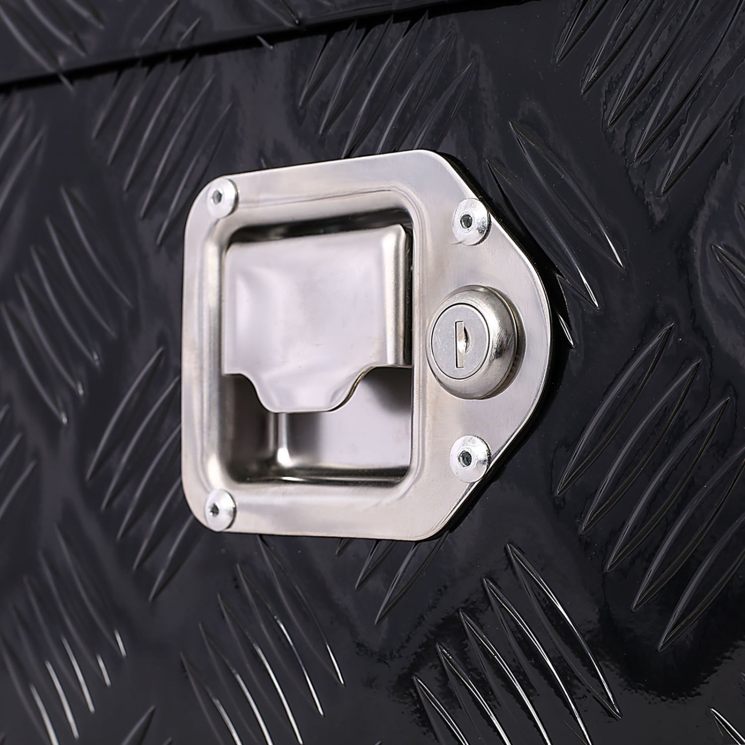 Caja de herramientas negra para remolque de aluminio de 30 pulgadas x 13 pulgadas x 10.2 pulgadas Kahomvis