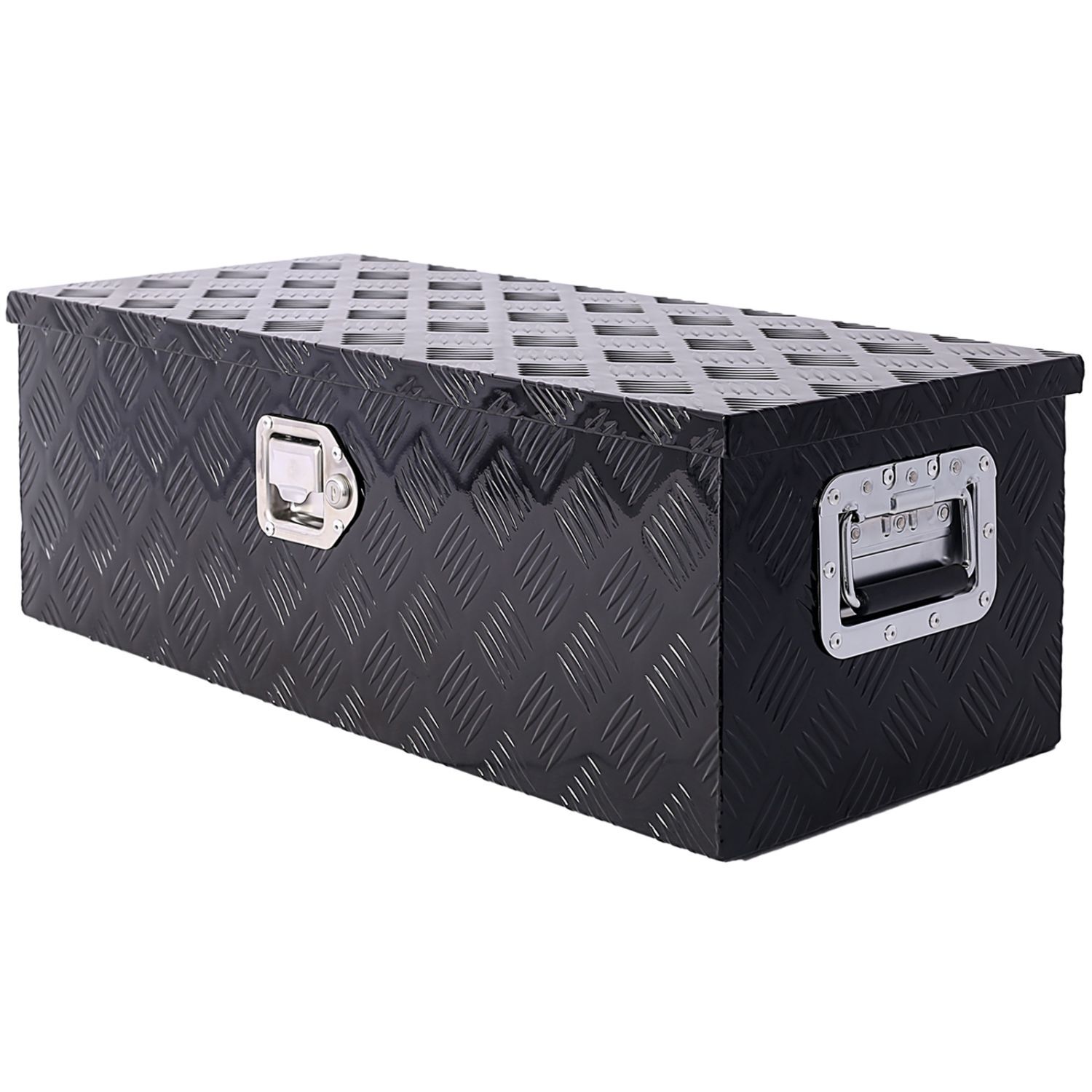 Caja de herramientas negra para remolque de aluminio de 30 pulgadas x 13 pulgadas x 10.2 pulgadas Kahomvis