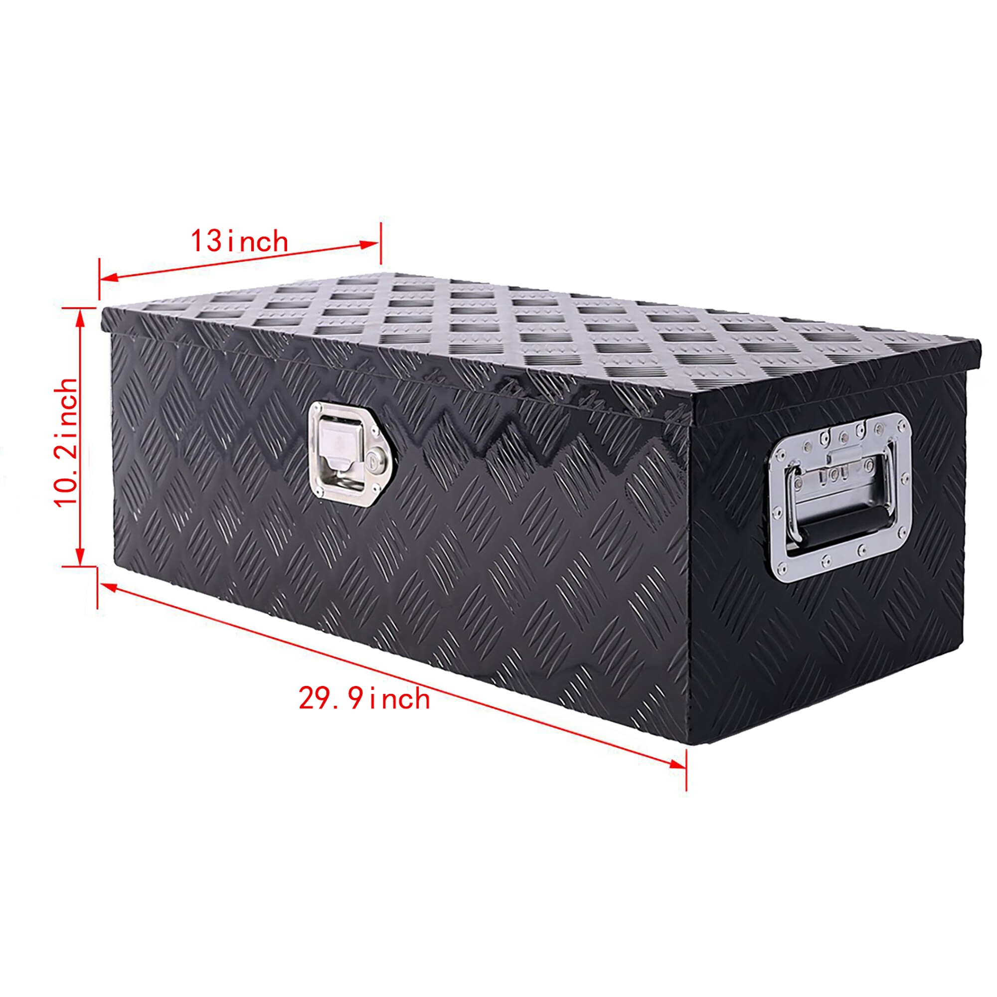 Caja de herramientas negra para remolque de aluminio de 30 pulgadas x 13 pulgadas x 10.2 pulgadas Kahomvis