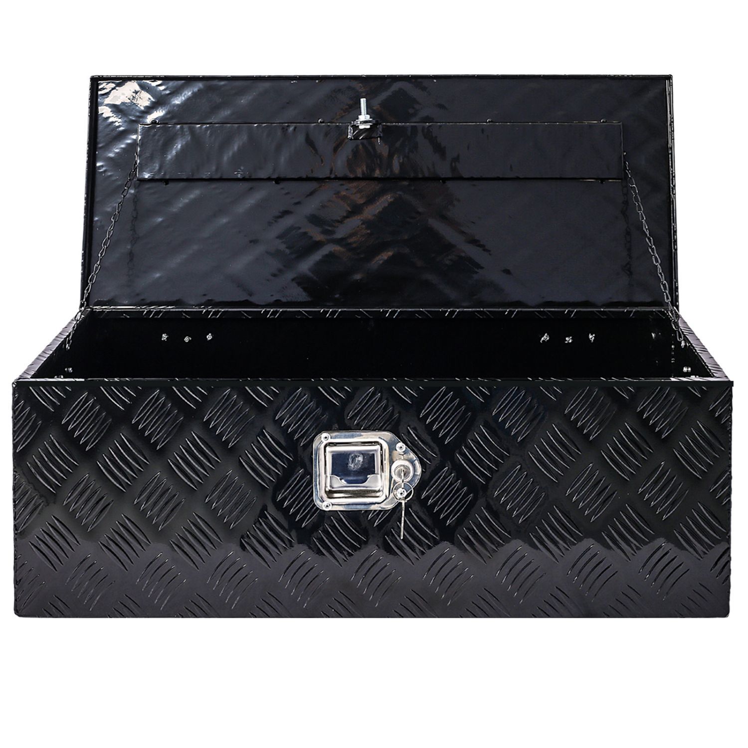 Caja de herramientas negra para remolque de aluminio de 30 pulgadas x 13 pulgadas x 10.2 pulgadas Kahomvis
