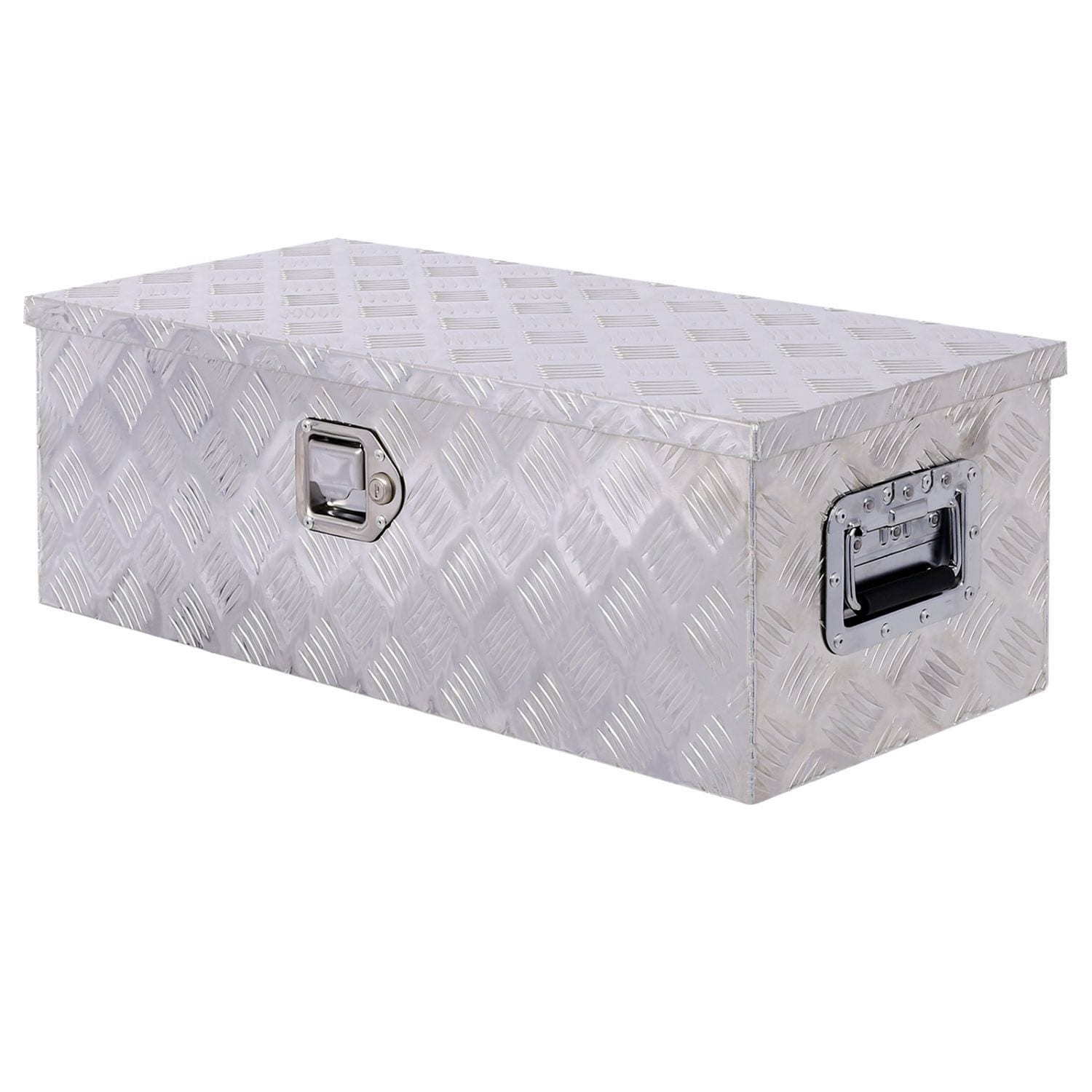 Caja de herramientas para remolque de aluminio plateado de 30 pulgadas x 13 pulgadas x 10.2 pulgadas Kahomvis GH-QPW4-860