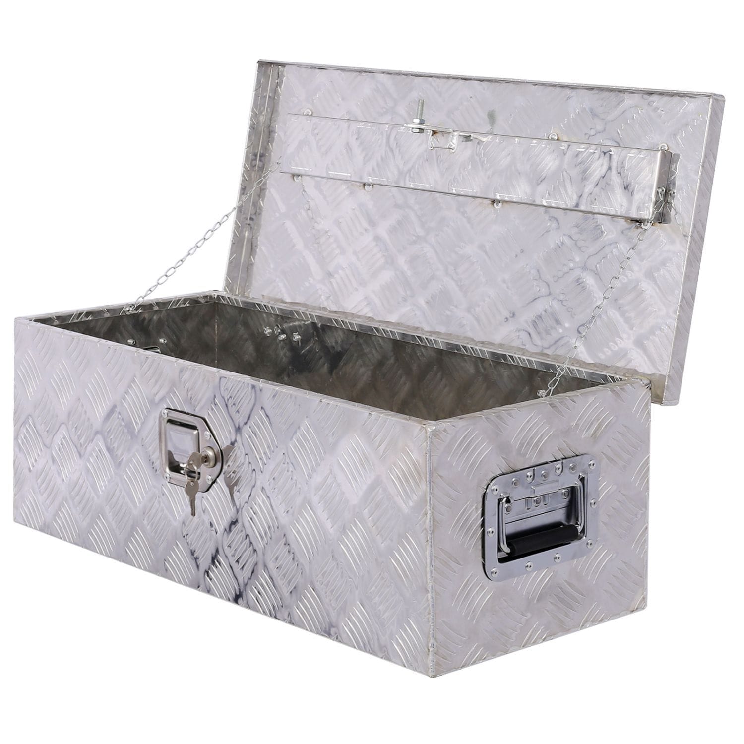 Caja de herramientas para remolque de aluminio plateado de 30 pulgadas x 13 pulgadas x 10.2 pulgadas Kahomvis GH-QPW4-860