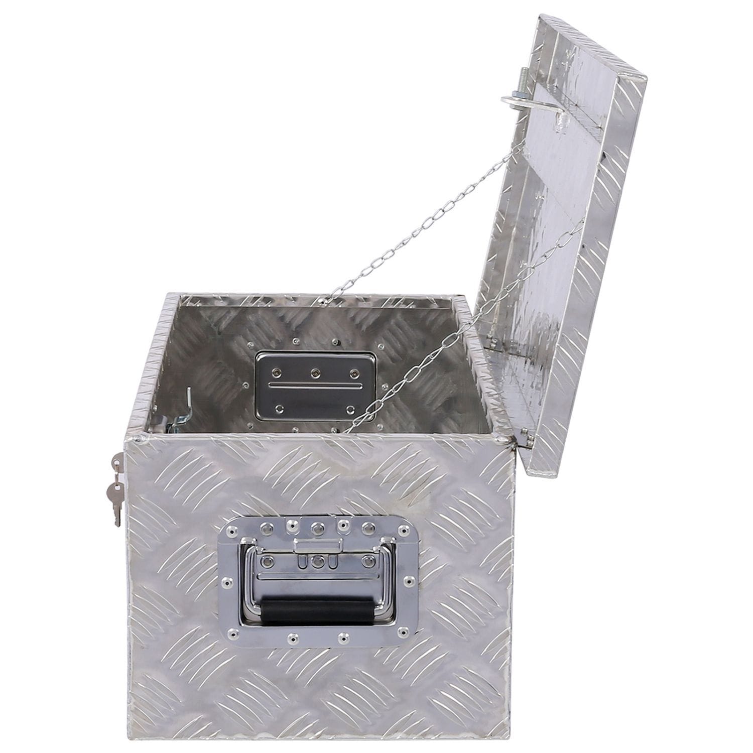 Caja de herramientas para remolque de aluminio plateado de 30 pulgadas x 13 pulgadas x 10.2 pulgadas Kahomvis GH-QPW4-860