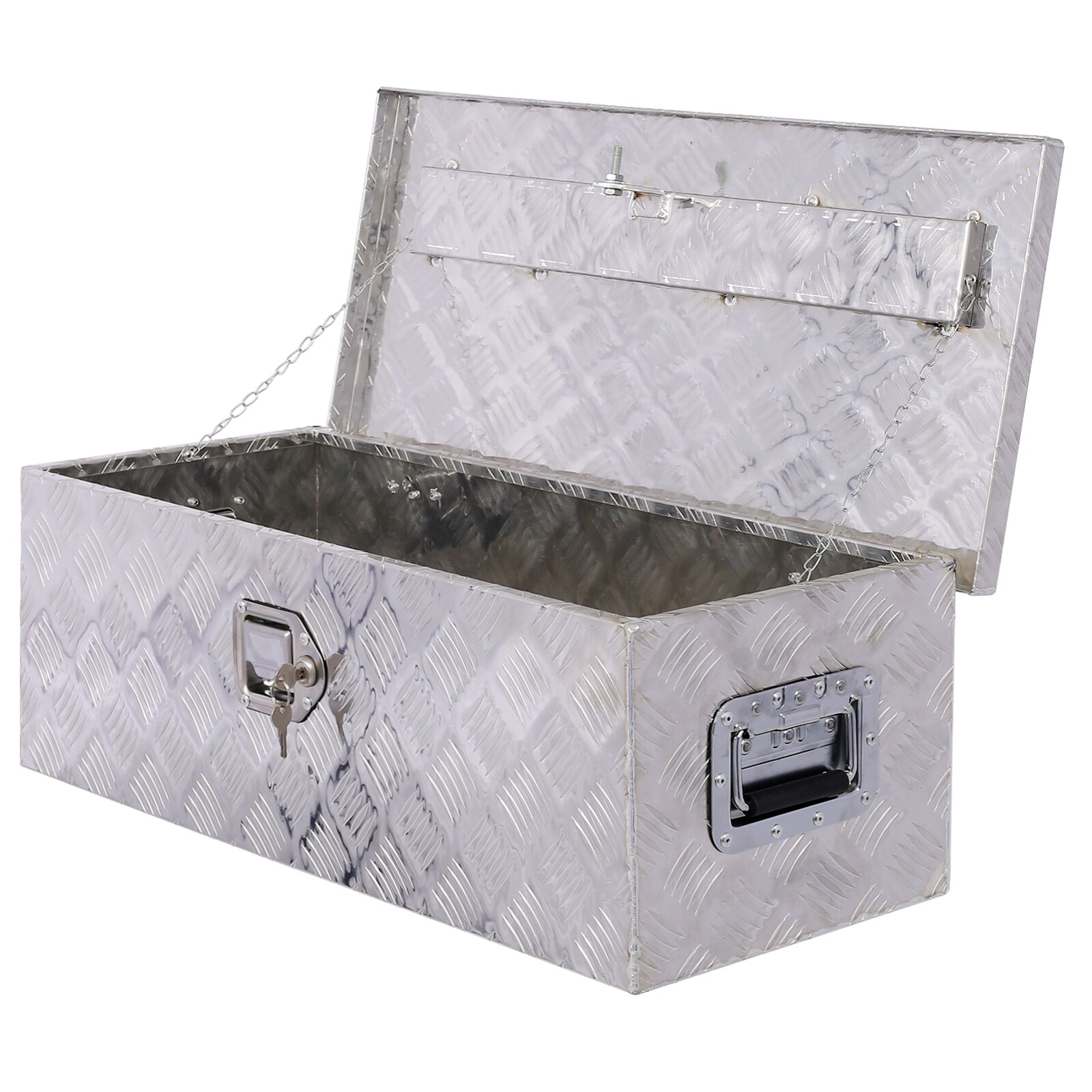 Caja de herramientas para camioneta de aluminio plateado Maocao Hoom de 29.9 pulgadas x 13 pulgadas x 10.2 pulgadas BH81860