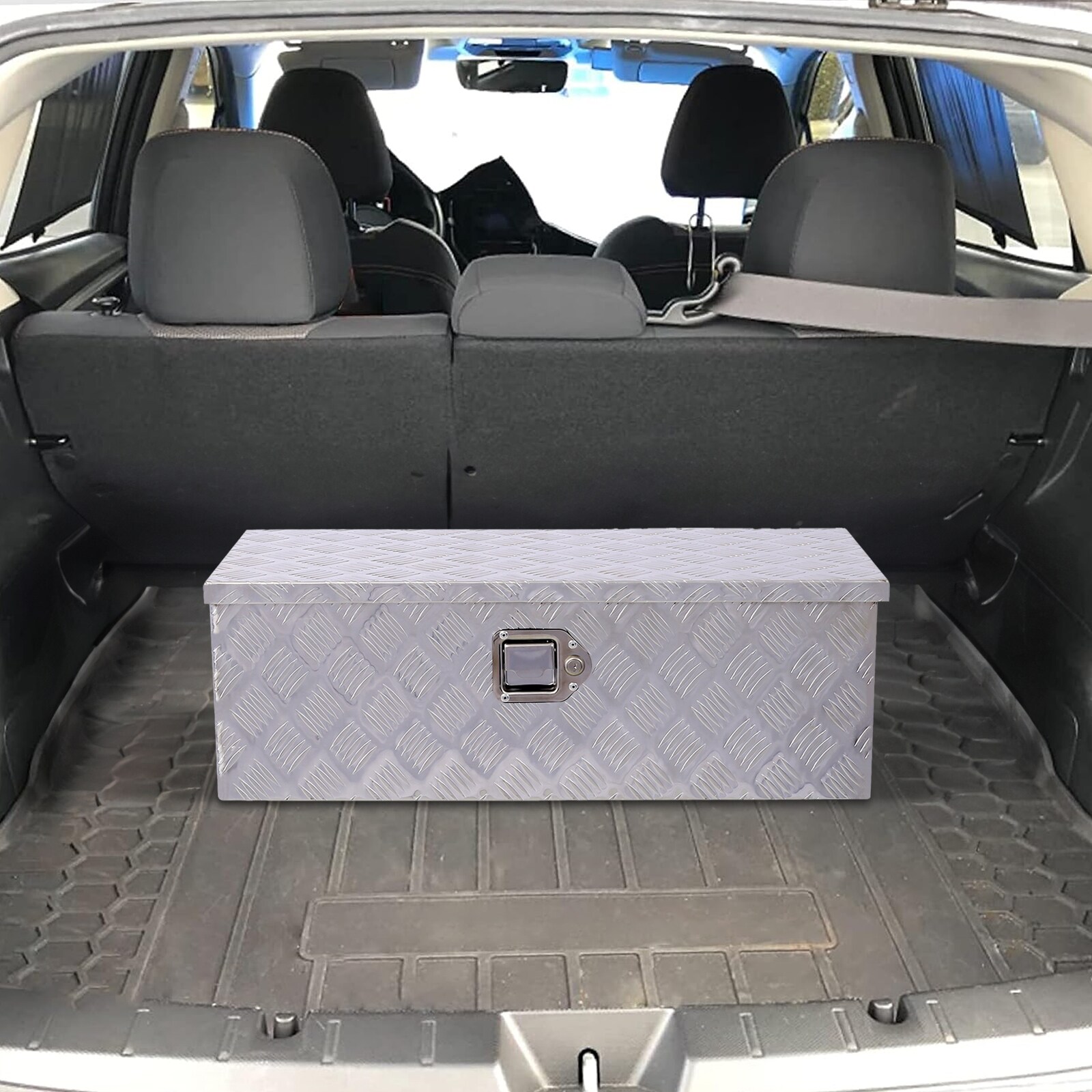 Caja de herramientas para camioneta de aluminio plateado Maocao Hoom de 29.9 pulgadas x 13 pulgadas x 10.2 pulgadas BH81860
