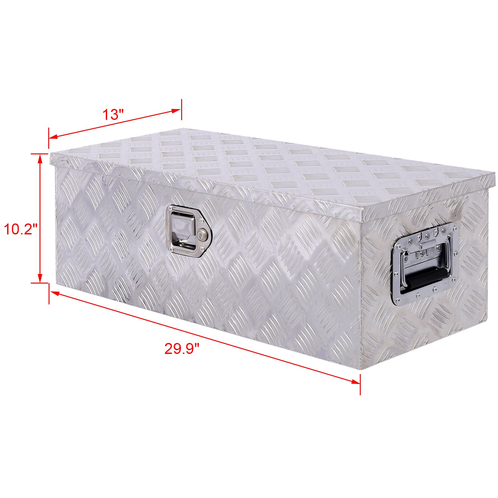 Caja de herramientas para camioneta de aluminio plateado Maocao Hoom de 29.9 pulgadas x 13 pulgadas x 10.2 pulgadas BH81860