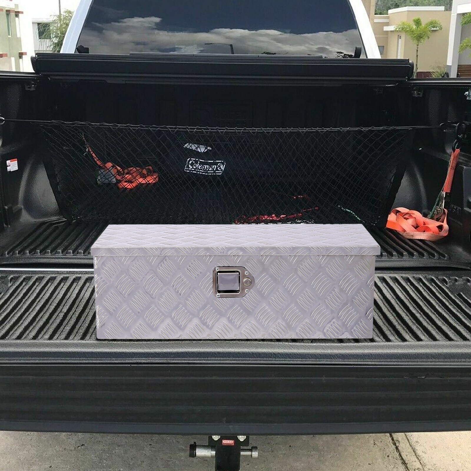 Caja de herramientas para camioneta de aluminio plateado Maocao Hoom de 29.9 pulgadas x 13 pulgadas x 10.2 pulgadas BH81860