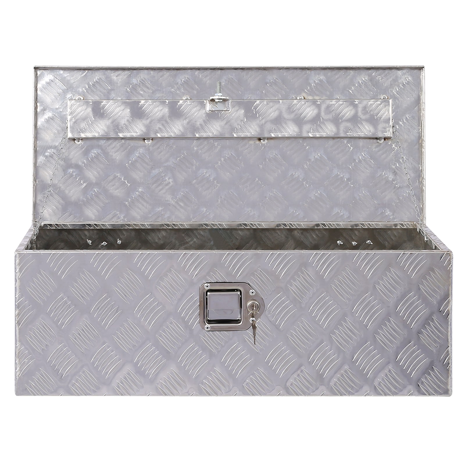 Caja de herramientas para camioneta de aluminio plateado Maocao Hoom de 29.9 pulgadas x 13 pulgadas x 10.2 pulgadas BH81860