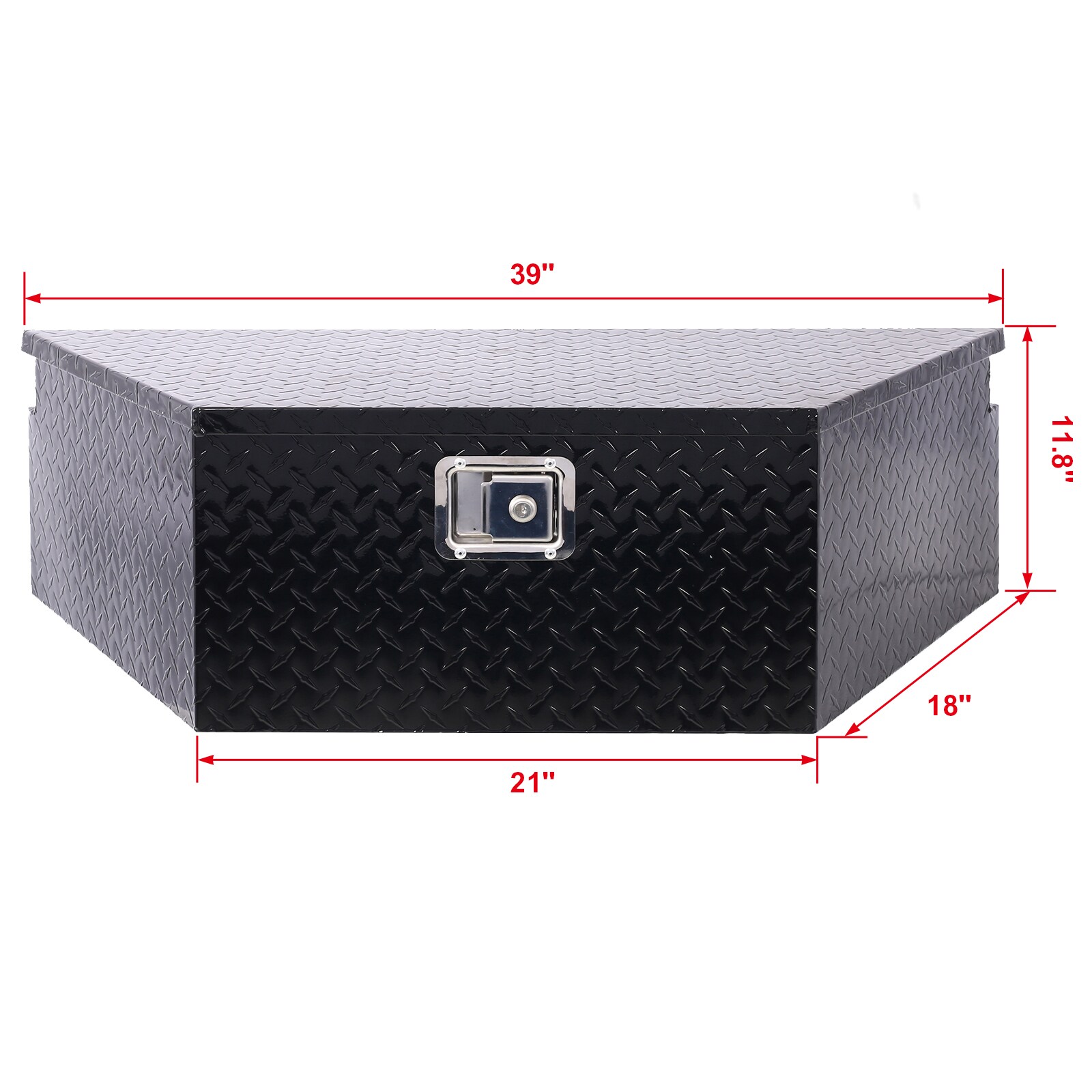 Caja de herramientas para camioneta debajo del cuerpo de aluminio negro Maocao Hoom 39 pulgadas x 16.5 pulgadas x 11.8 pulgadas BH81851