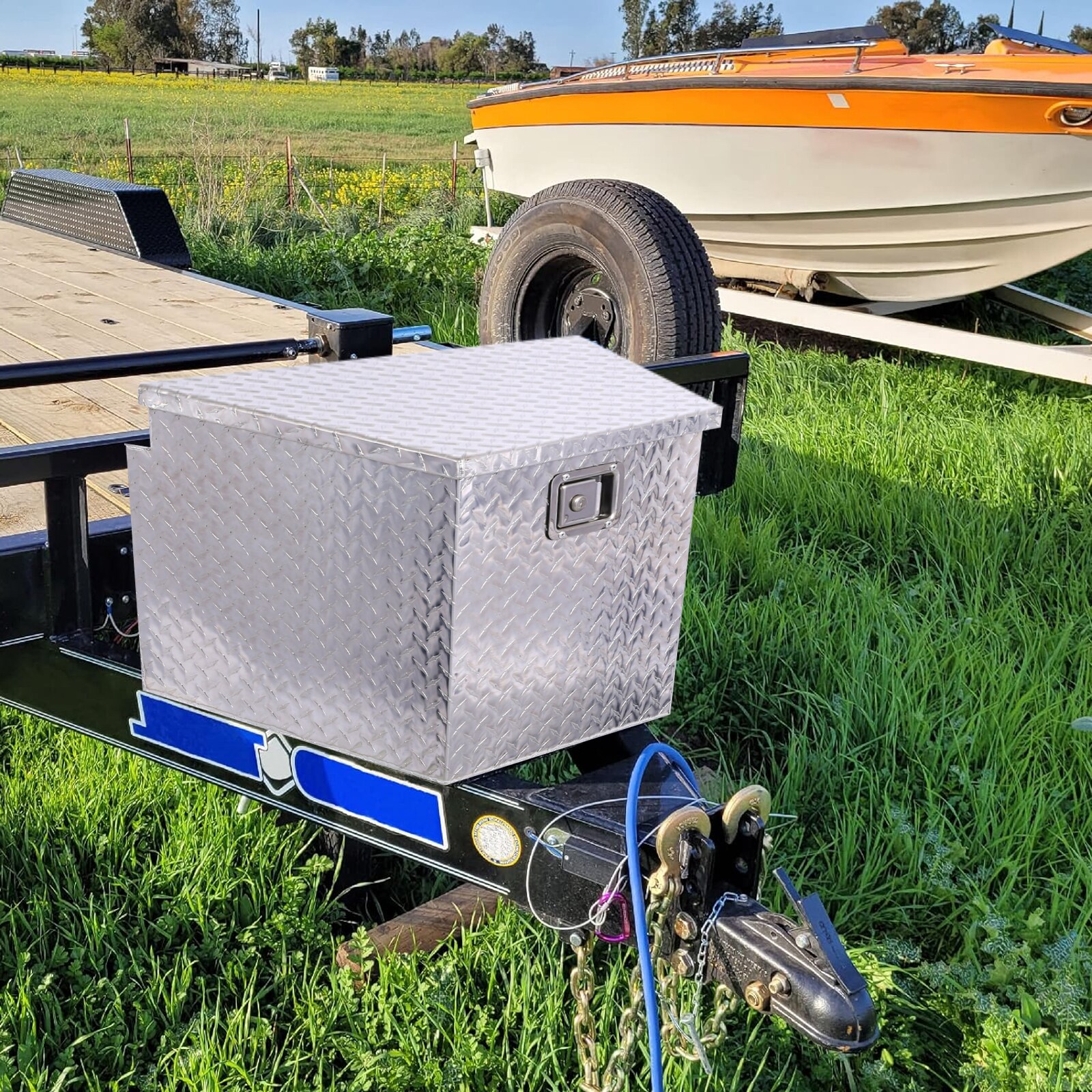 Caja de herramientas para camioneta de aluminio plateado Maocao Hoom de 29 pulgadas x 16.5 pulgadas x 18.5 pulgadas