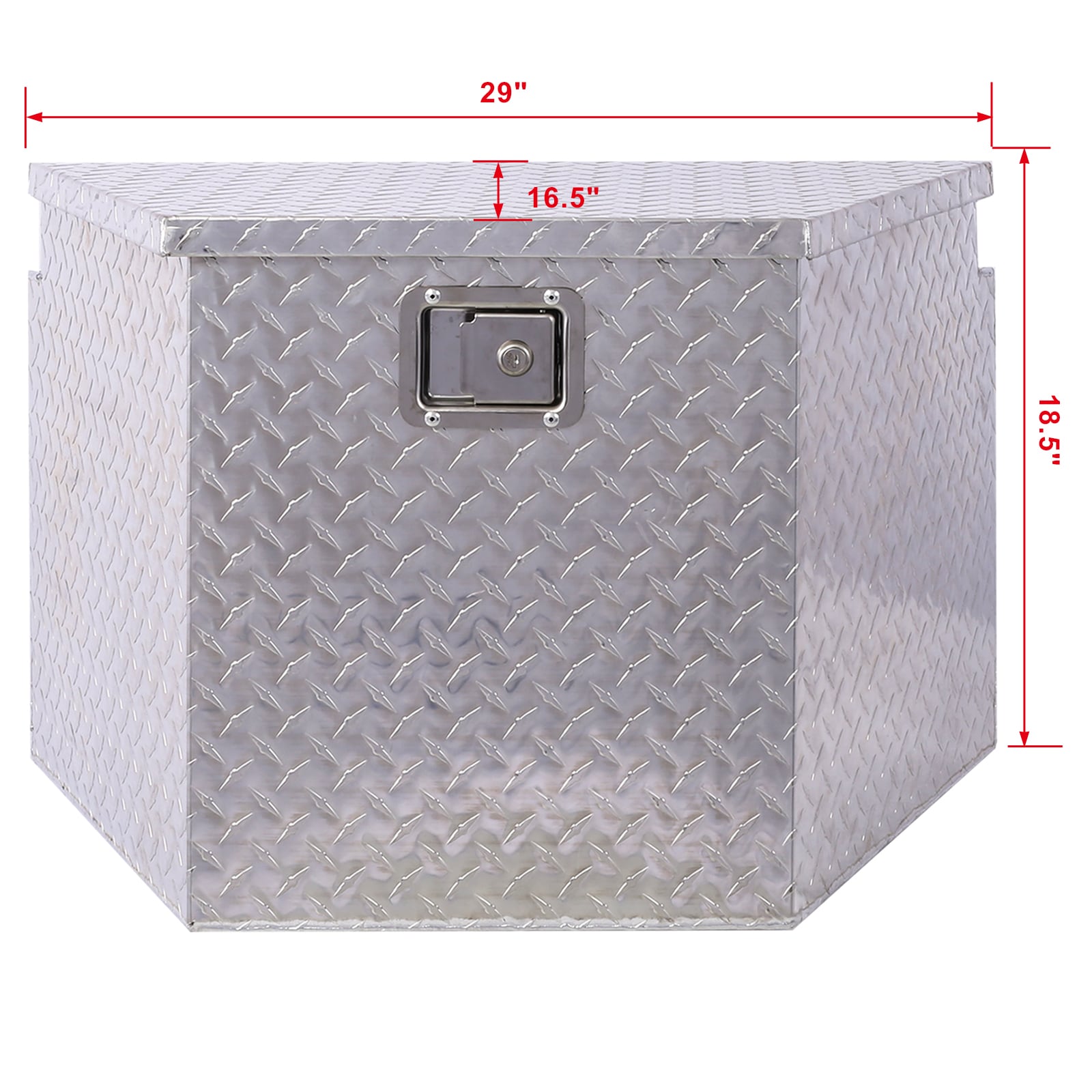Caja de herramientas para camioneta de aluminio plateado Maocao Hoom de 29 pulgadas x 16.5 pulgadas x 18.5 pulgadas