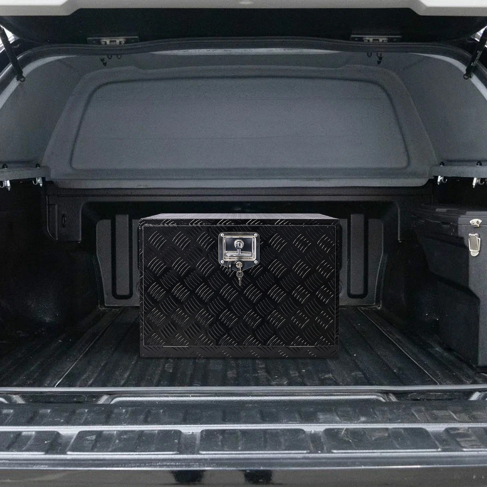 Caja de herramientas para camioneta tipo caja negra de aluminio Maocao Hoom de 24 pulgadas x 17.3 pulgadas x 17.7 pulgadas BH81857