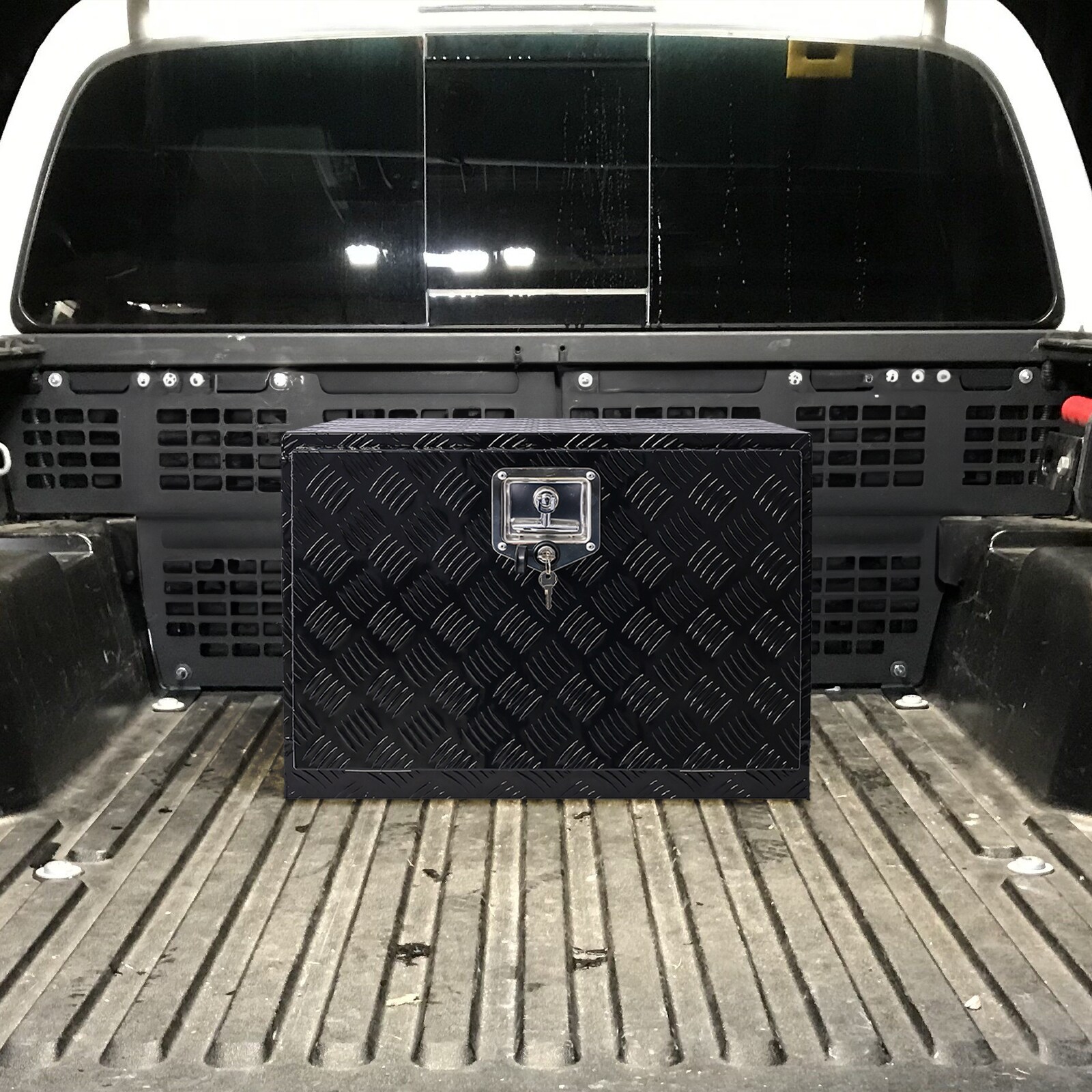 Caja de herramientas para camioneta tipo caja negra de aluminio Maocao Hoom de 24 pulgadas x 17.3 pulgadas x 17.7 pulgadas BH81857
