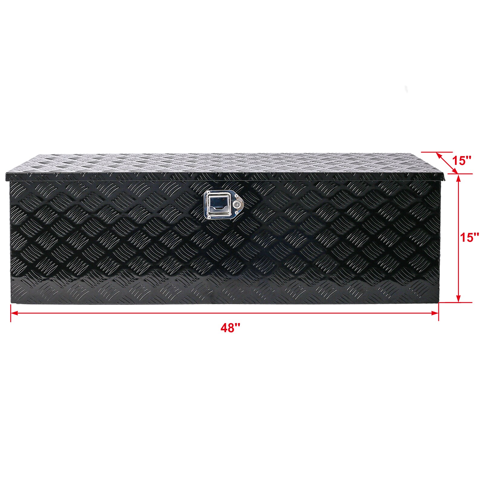 Caja de herramientas para camión de aluminio negro Maocao Hoom de 48 pulgadas x 15 pulgadas x 15 pulgadas BH81853