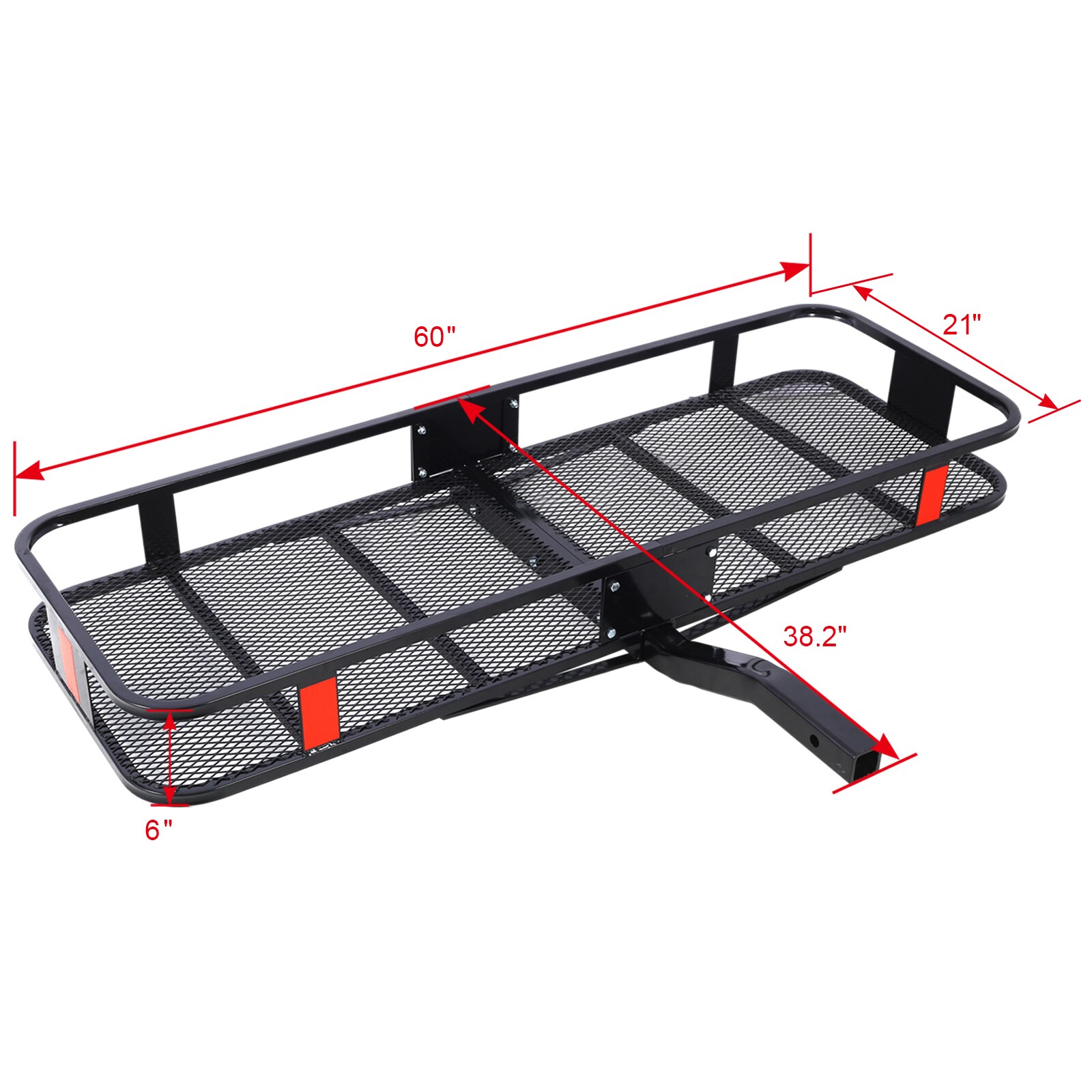 Canasta de carga para remolque de acero Maocao Hoom de 61 pulgadas de largo x 21 pulgadas de ancho x 6 pulgadas de alto FZ59175