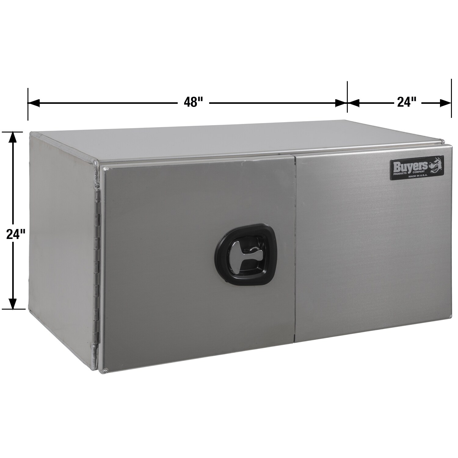 Caja de herramientas de aluminio liso para camiones debajo del chasis de 48 pulgadas x 24 pulgadas x 24 pulgadas de Buyers Products