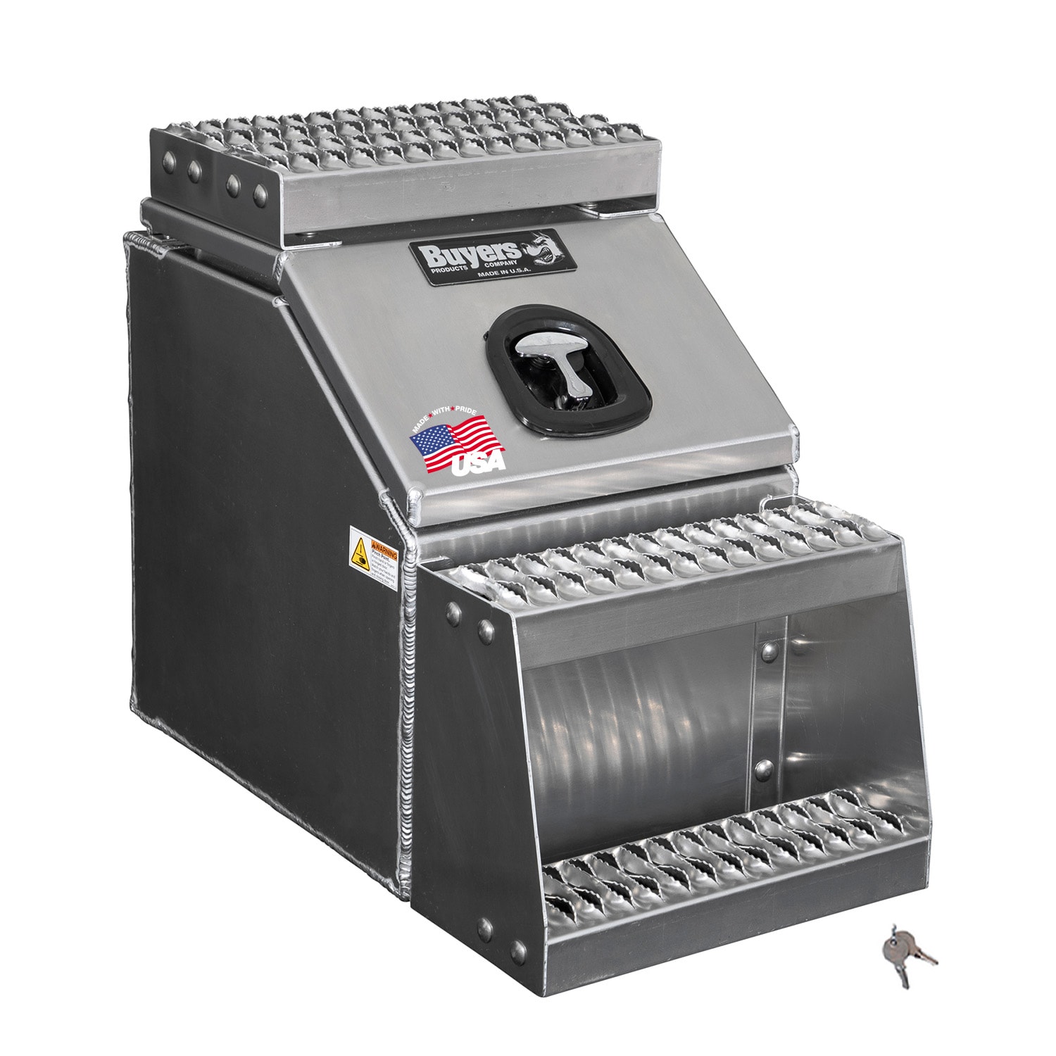Caja de herramientas para camiones de aluminio liso de 16.3 pulgadas x 28.5 pulgadas x 23.3 pulgadas de Buyers Products