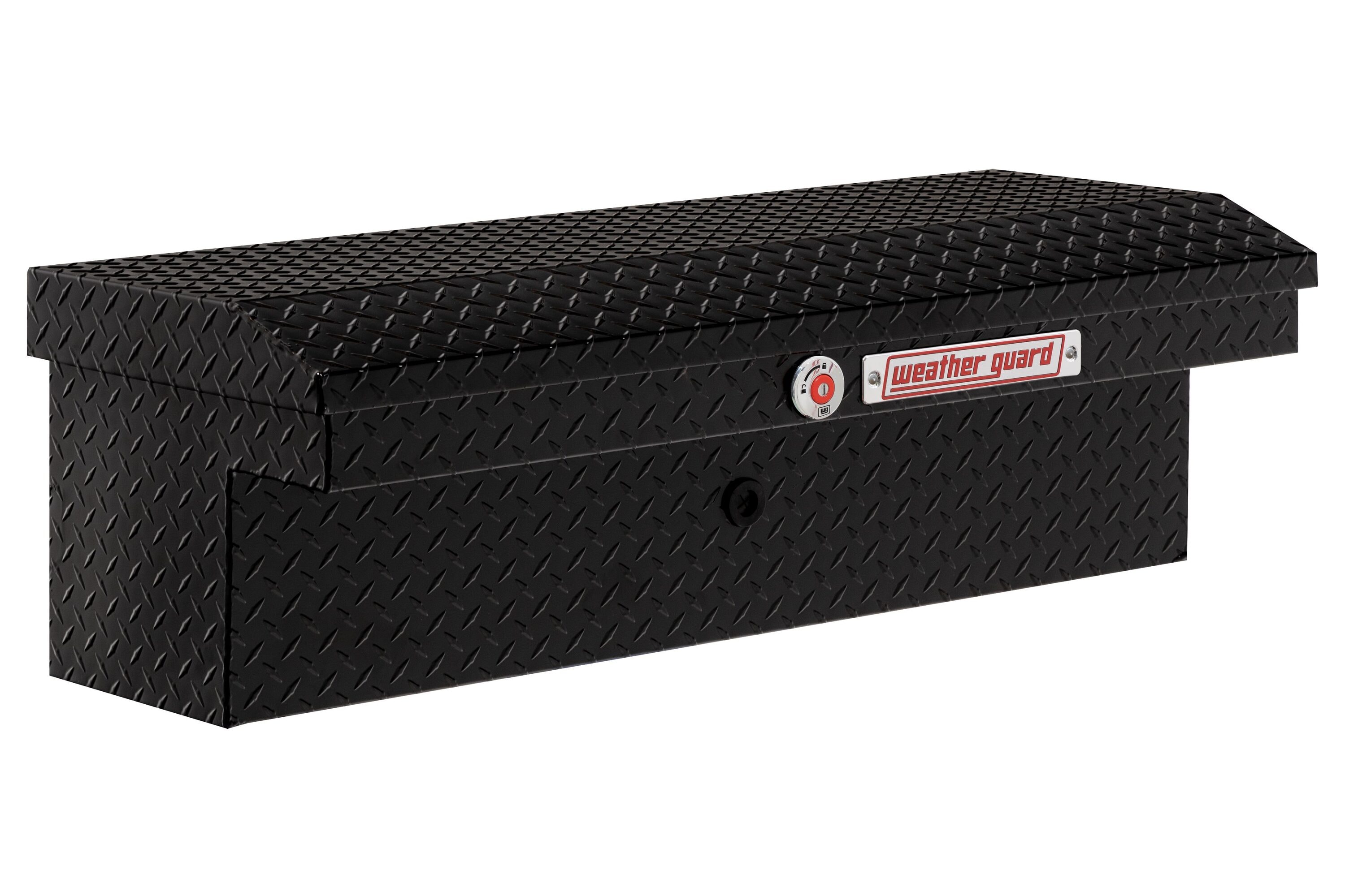 Caja de herramientas para camión Weather Guard de aluminio negro brillante montada en el lateral de 41 pulgadas x 17 pulgadas x 13 pulgadas