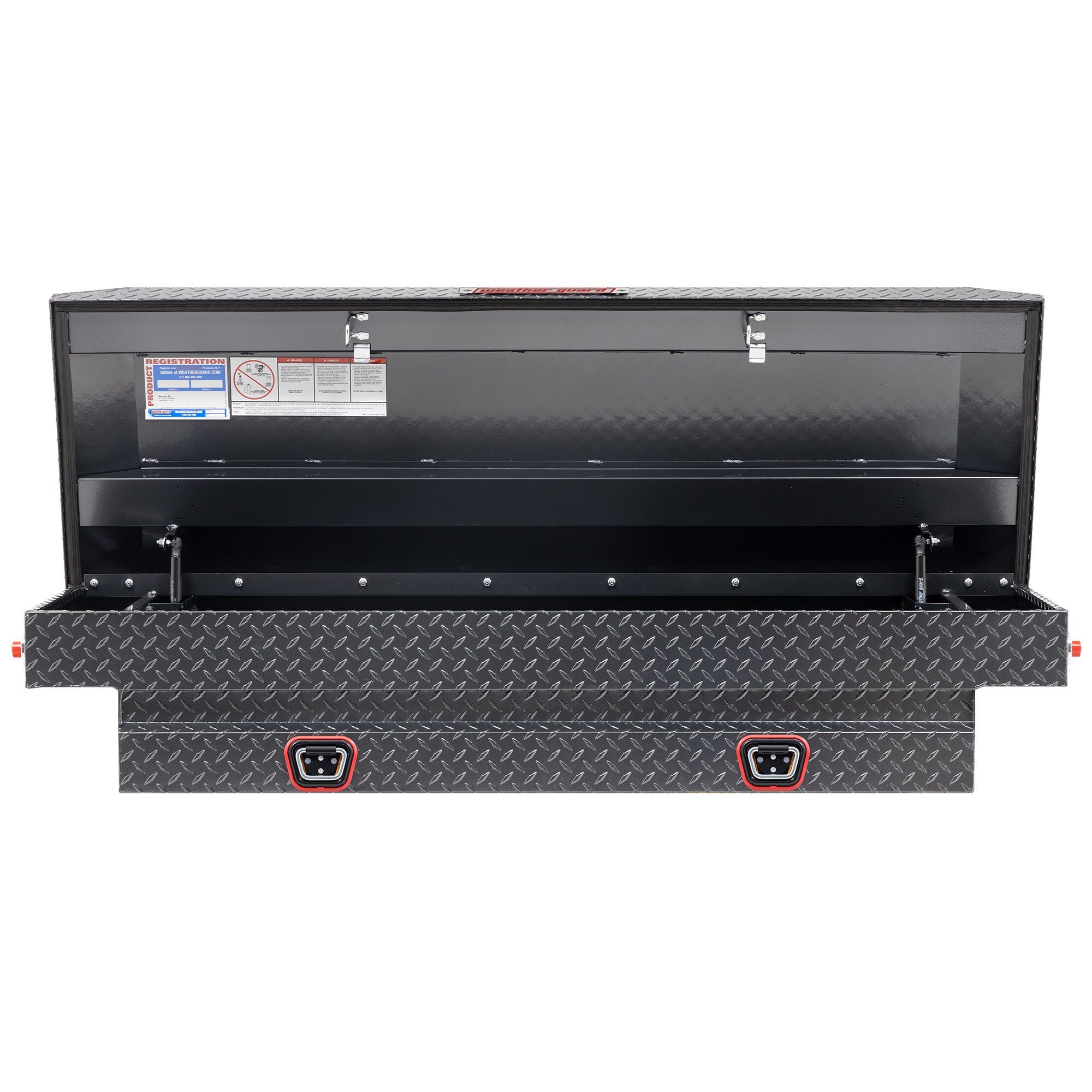 Caja de herramientas de camioneta cruzada de aluminio gris enmetálico WEATHER GUARD de 62 pulgadas x 20 pulgadas x 13 pulgadas 154-6-04