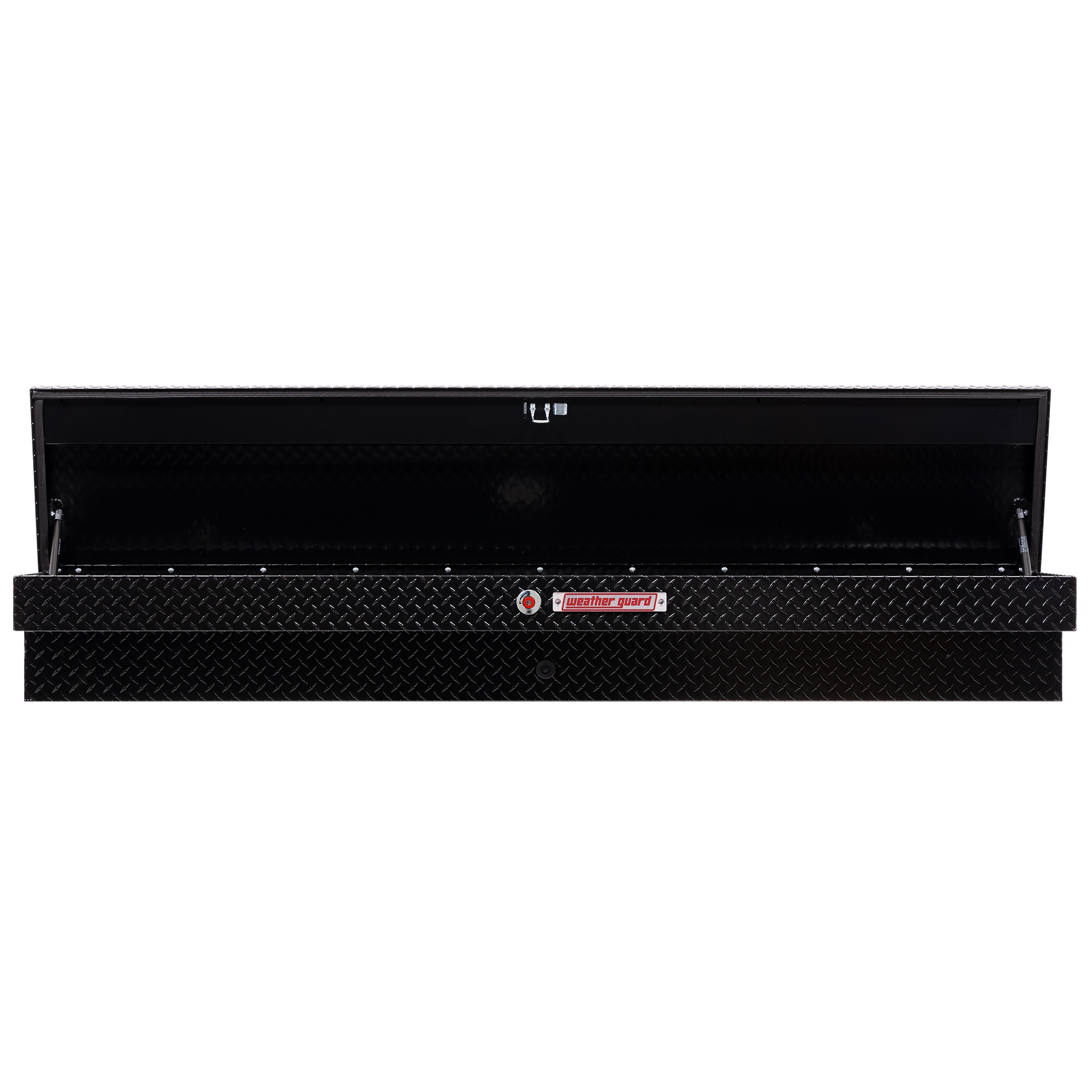 Caja de herramientas para camioneta montada en el costado de aluminio negro brillante de 87 pulgadas x 17 pulgadas x 13 pulgadas Weather Guard 164-5-04