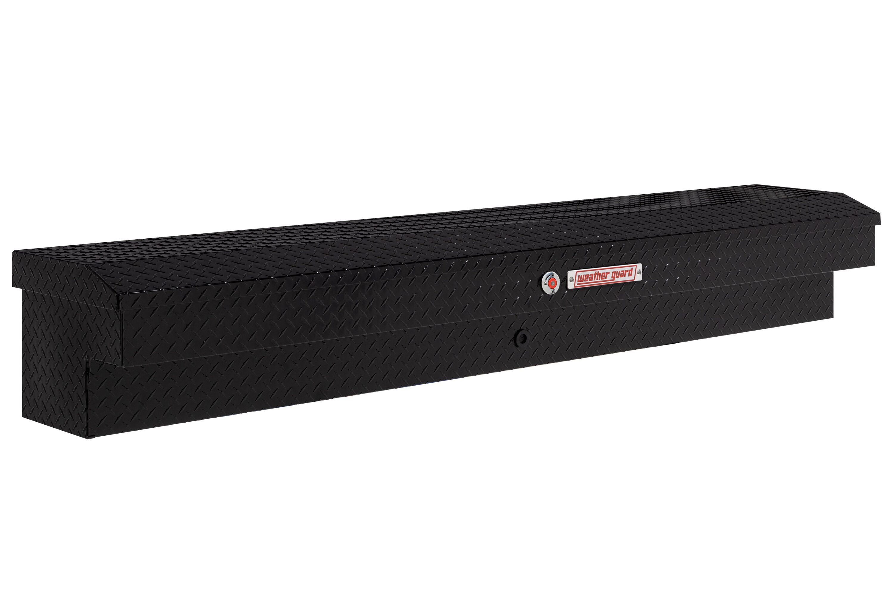 Caja de herramientas para camioneta montada en el costado de aluminio negro brillante de 87 pulgadas x 17 pulgadas x 13 pulgadas Weather Guard 164-5-04