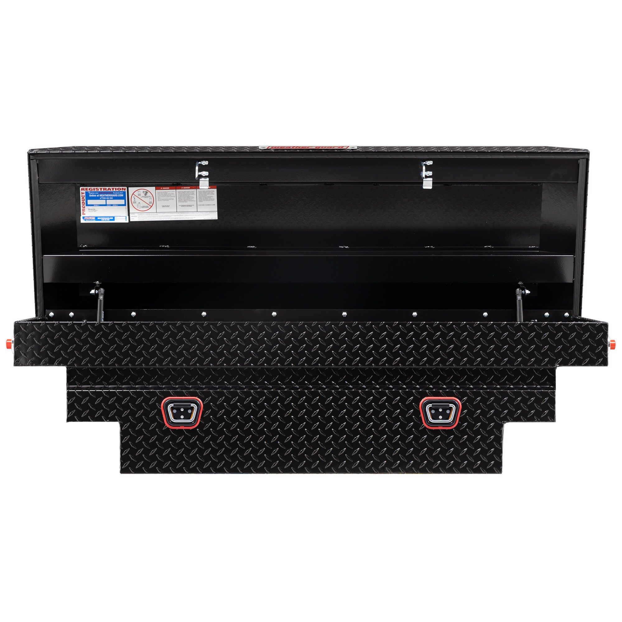 Caja de herramientas para camión cruzado de aluminio negro brillante de 62 pulgadas x 20 pulgadas x 18 pulgadas de WEATHER GUARD 137-5-04