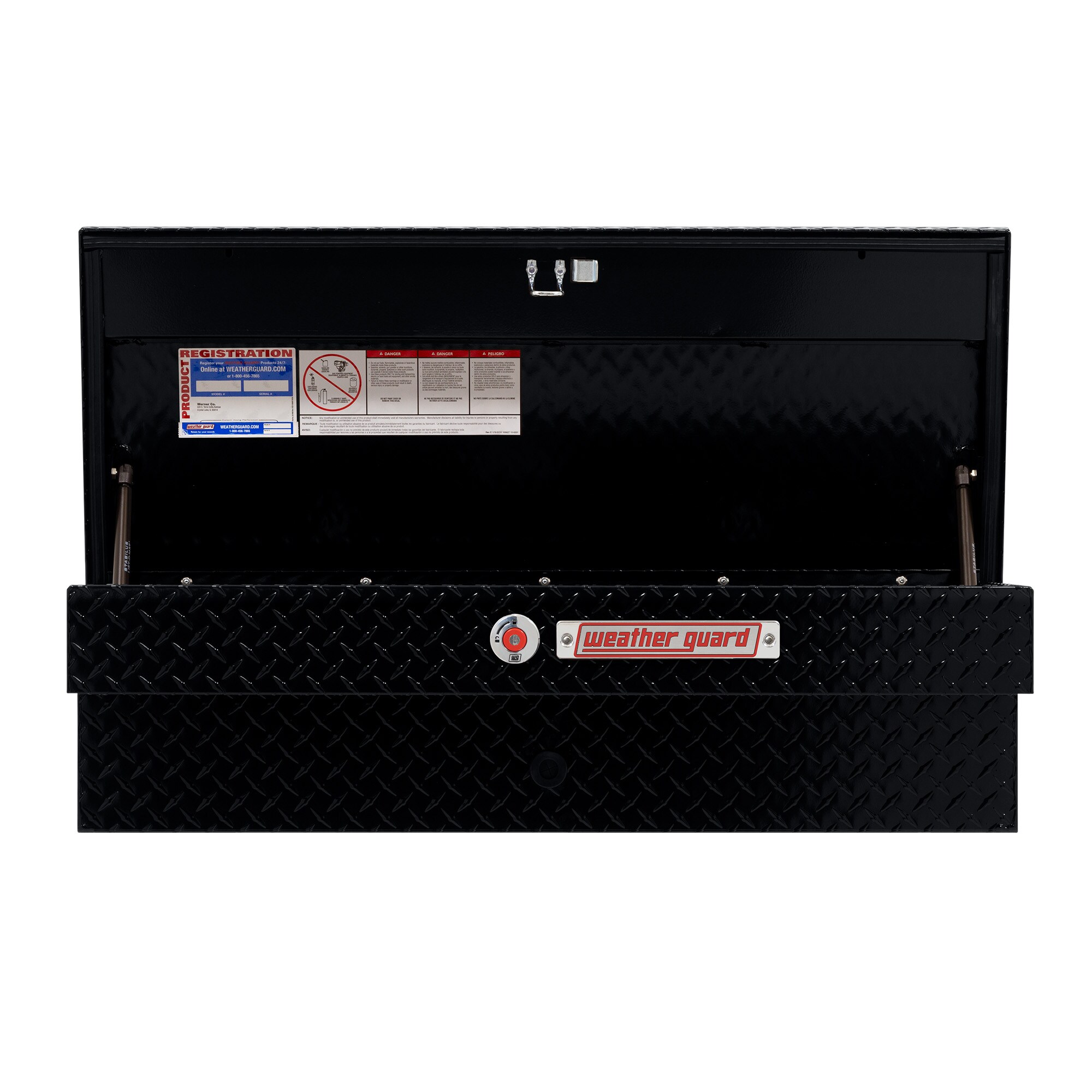 Caja de herramientas para camión de montaje lateral de aluminio negro brillante, 41 pulgadas x 17 pulgadas x 13 pulgadas de Weather Guard 184-5-04