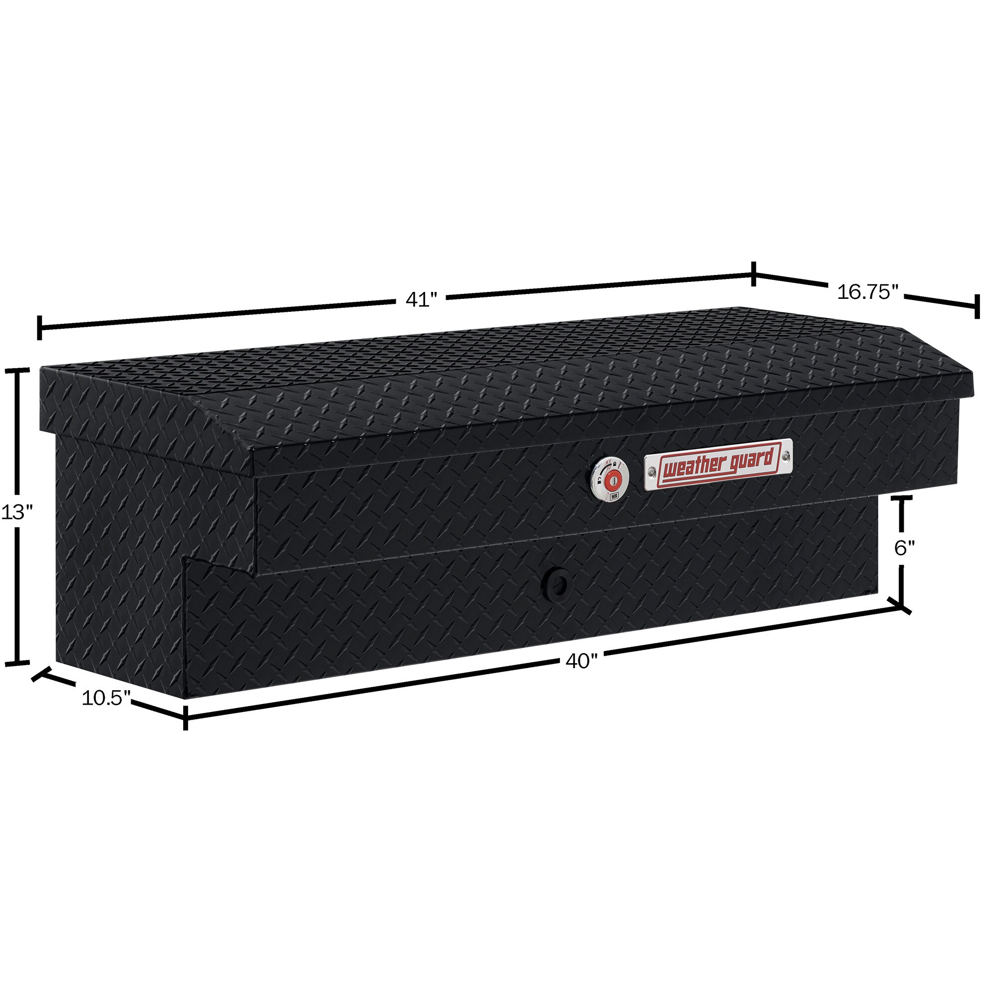 Caja de herramientas para camión de montaje lateral de aluminio negro brillante, 41 pulgadas x 17 pulgadas x 13 pulgadas de Weather Guard 184-5-04
