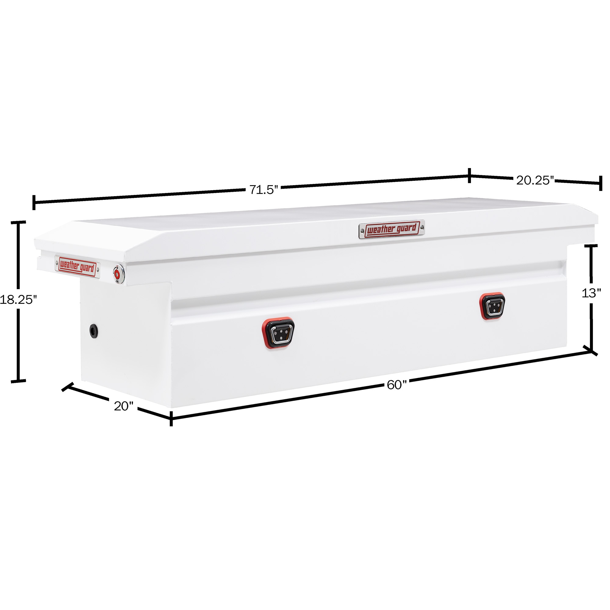 Caja de herramientas para camioneta tipo crossover de acero blanco Weather Guard de 72 pulgadas x 20 pulgadas x 18 pulgadas 120-3-04