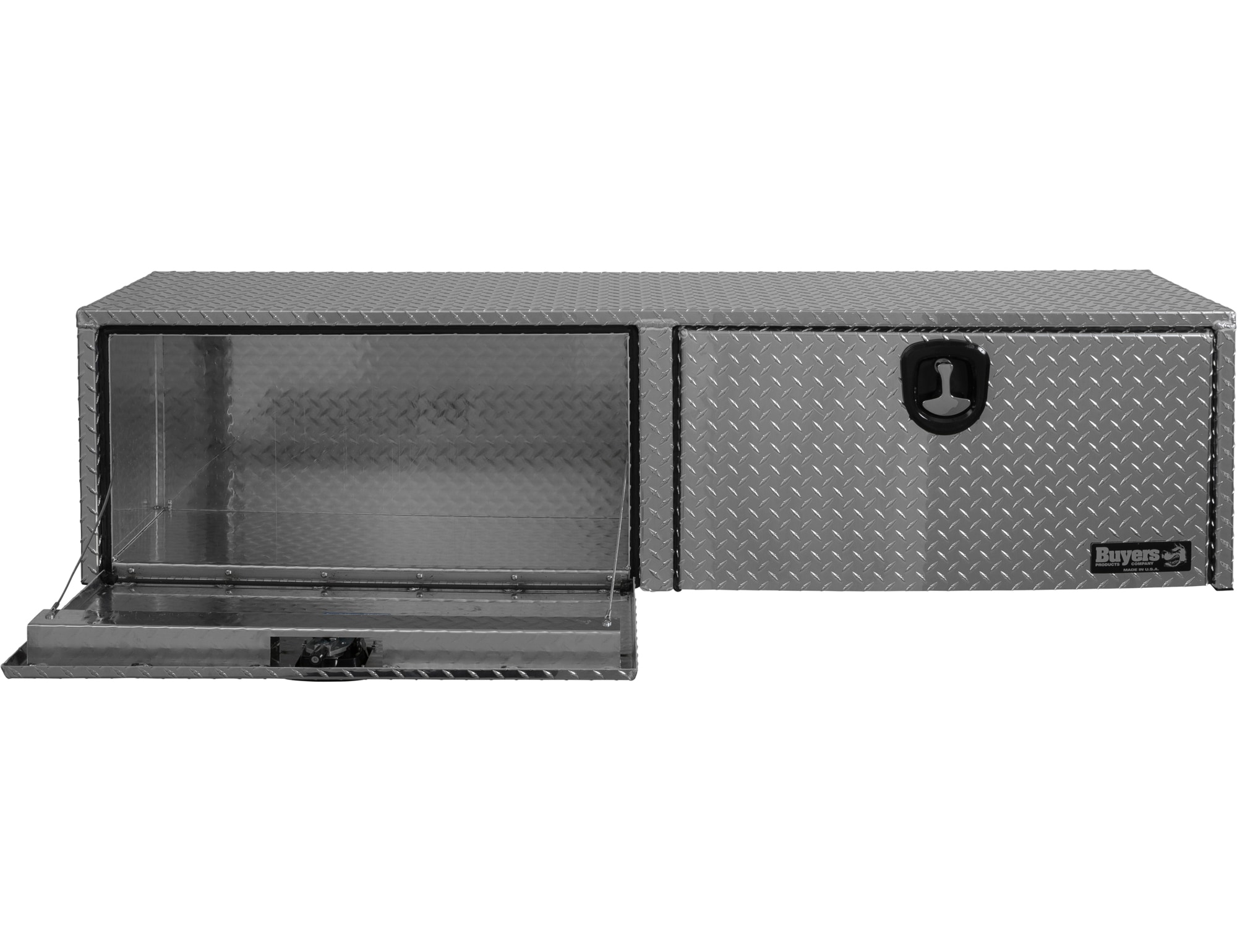 Caja de herramientas para camión de montaje superior de aluminio con grabado de diamante de 72 pulgadas x 16 pulgadas x 18 pulgadas de Buyers Products