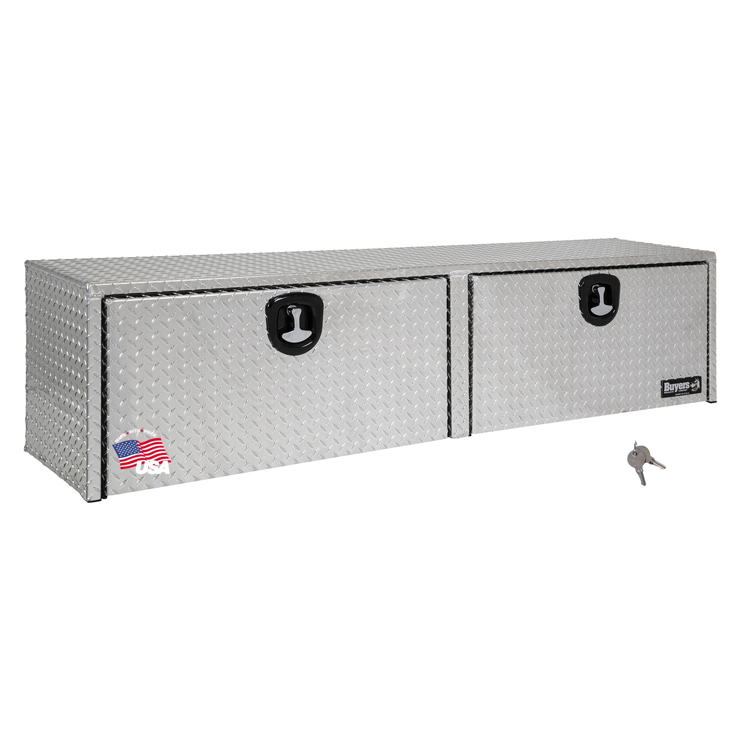 Caja de herramientas para camión de montaje superior de aluminio con grabado de diamante de 72 pulgadas x 16 pulgadas x 18 pulgadas de Buyers Products