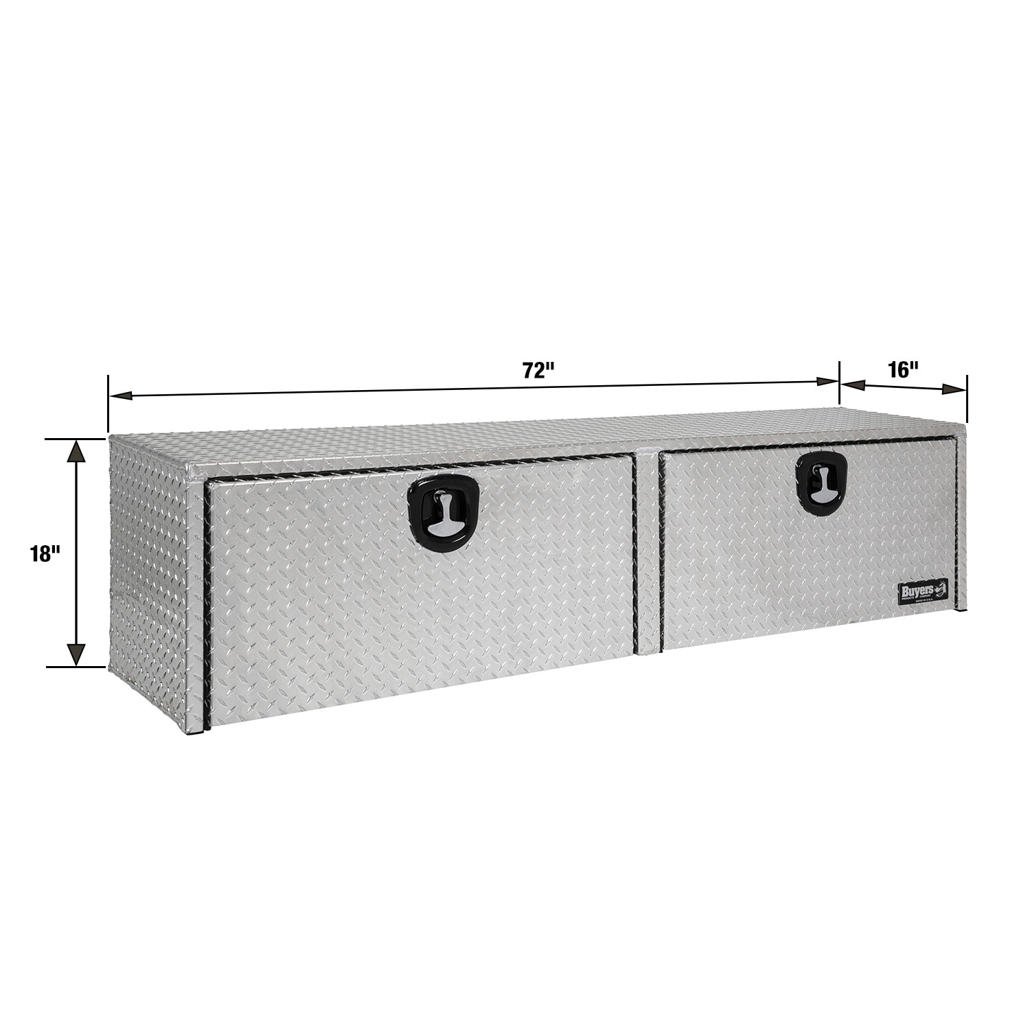 Caja de herramientas para camión de montaje superior de aluminio con grabado de diamante de 72 pulgadas x 16 pulgadas x 18 pulgadas de Buyers Products