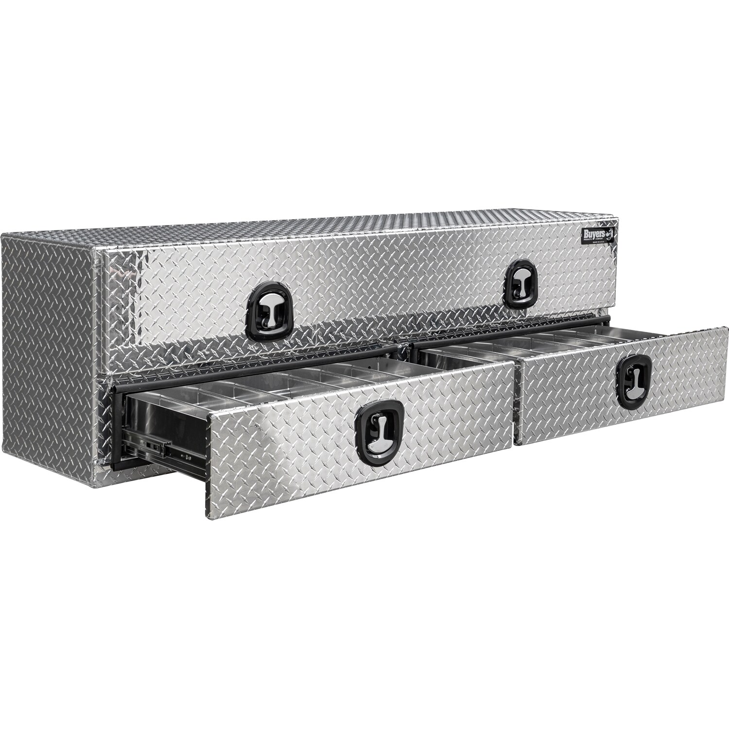 Caja de herramientas lateral de aluminio de 72 pulgadas x 18 pulgadas x 21 pulgadas con relieve de diamante de Buyers Products