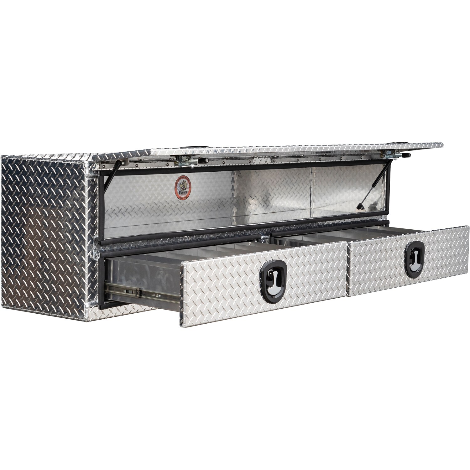 Caja de herramientas lateral de aluminio de 72 pulgadas x 18 pulgadas x 21 pulgadas con relieve de diamante de Buyers Products