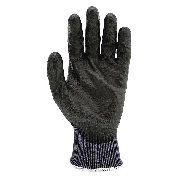 Guantes recubiertos de seguridad de Mcr, Nivel de corte A5, calibre 18, negro/blanco, L - 92738PUL