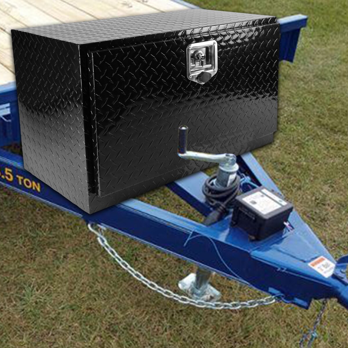 Caja de herramientas para camioneta de montaje lateral en aluminio negro de 30.1 pulgadas x 17.1 pulgadas x 17.9 pulgadas Kahomvis YS-QPW1-141