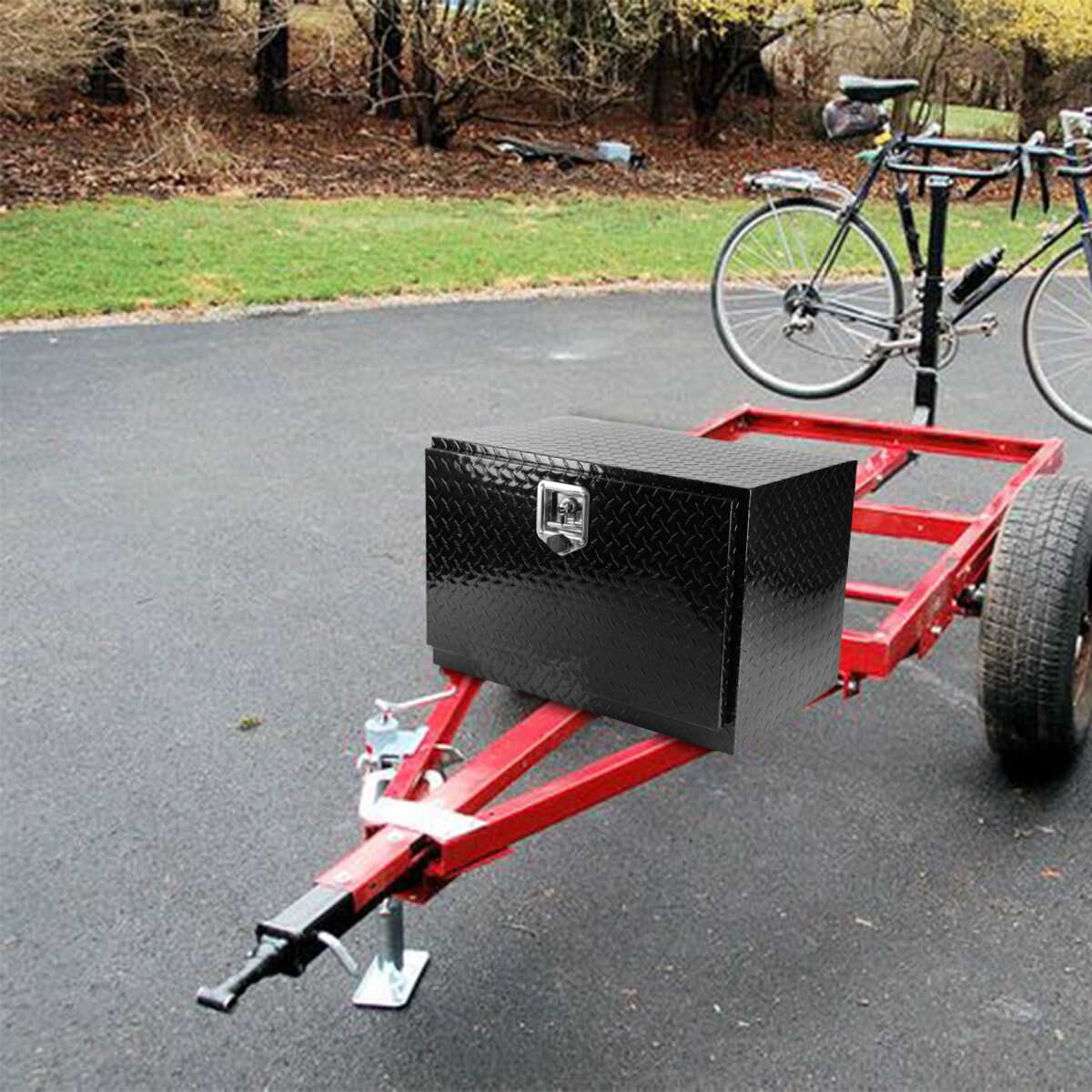 Caja de herramientas para camioneta de montaje lateral en aluminio negro de 30.1 pulgadas x 17.1 pulgadas x 17.9 pulgadas Kahomvis YS-QPW1-141
