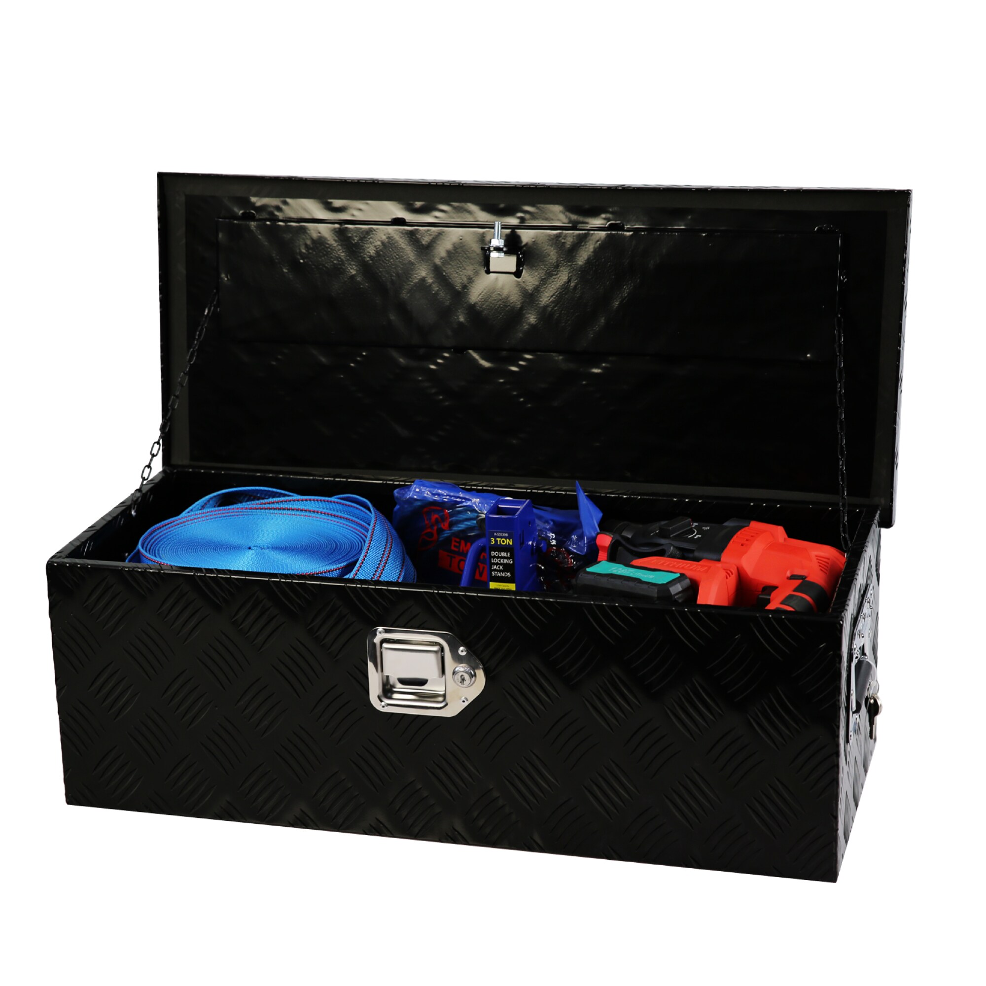 Caja de herramientas lateral para camión de aluminio negro Kahomvis 30.12 pulgadas x 12.81 pulgadas x 10.43 pulgadas YS-QPW1-135