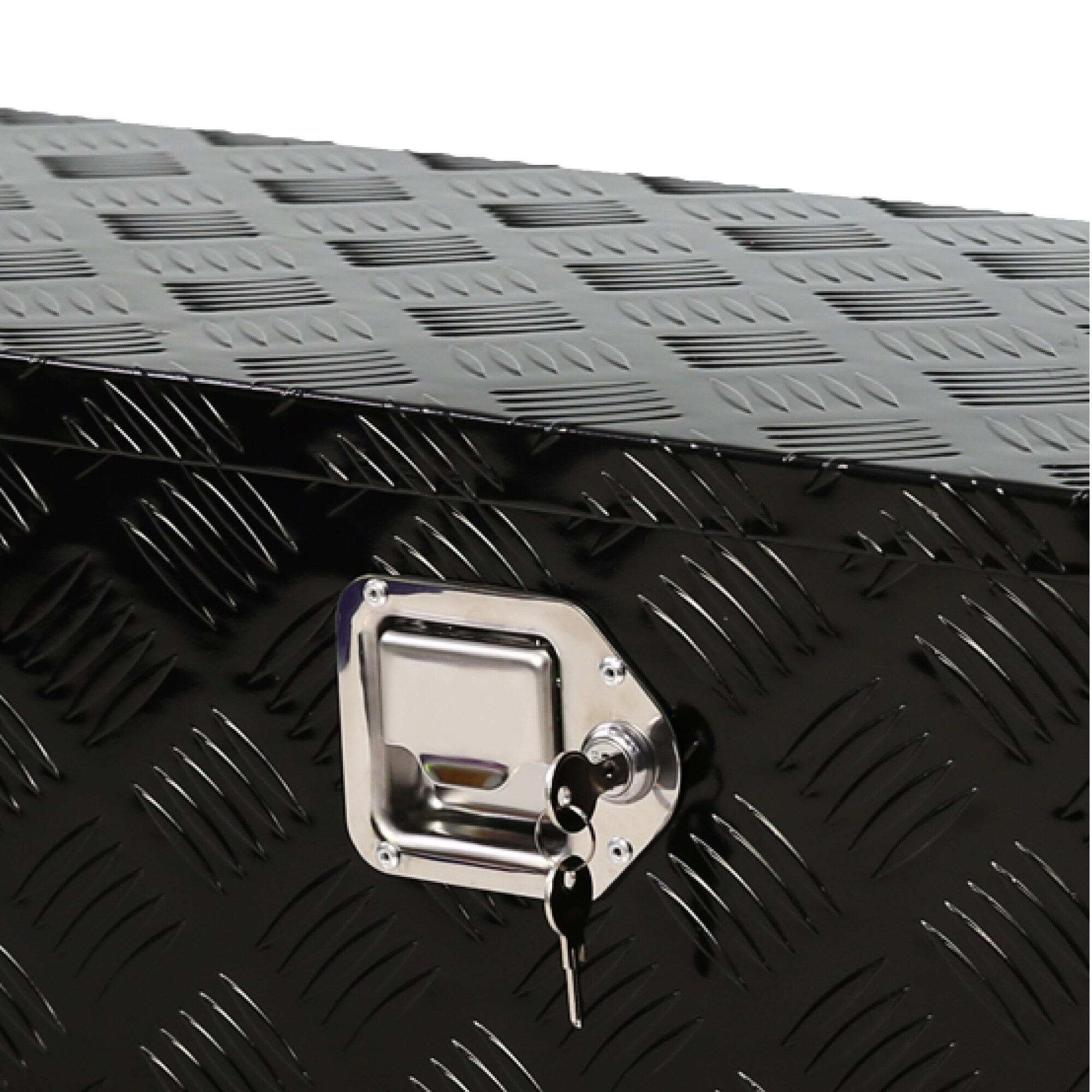 Caja de herramientas negra de aluminio para camioneta montada en el costado - 38.78 pulgadas x 12.8 pulgadas x 10.43 pulgadas Kahomvis
