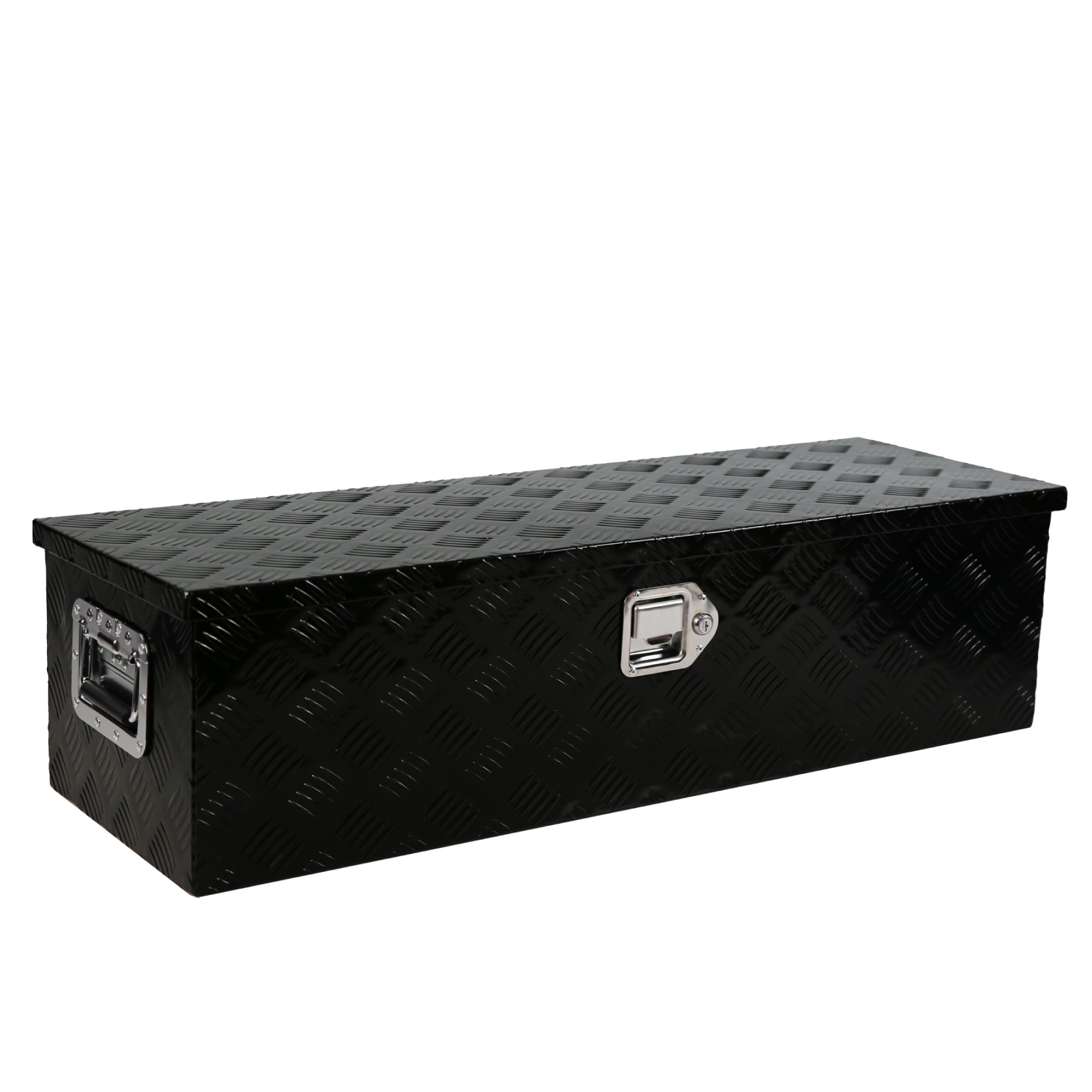 Caja de herramientas negra de aluminio para camioneta montada en el costado - 38.78 pulgadas x 12.8 pulgadas x 10.43 pulgadas Kahomvis