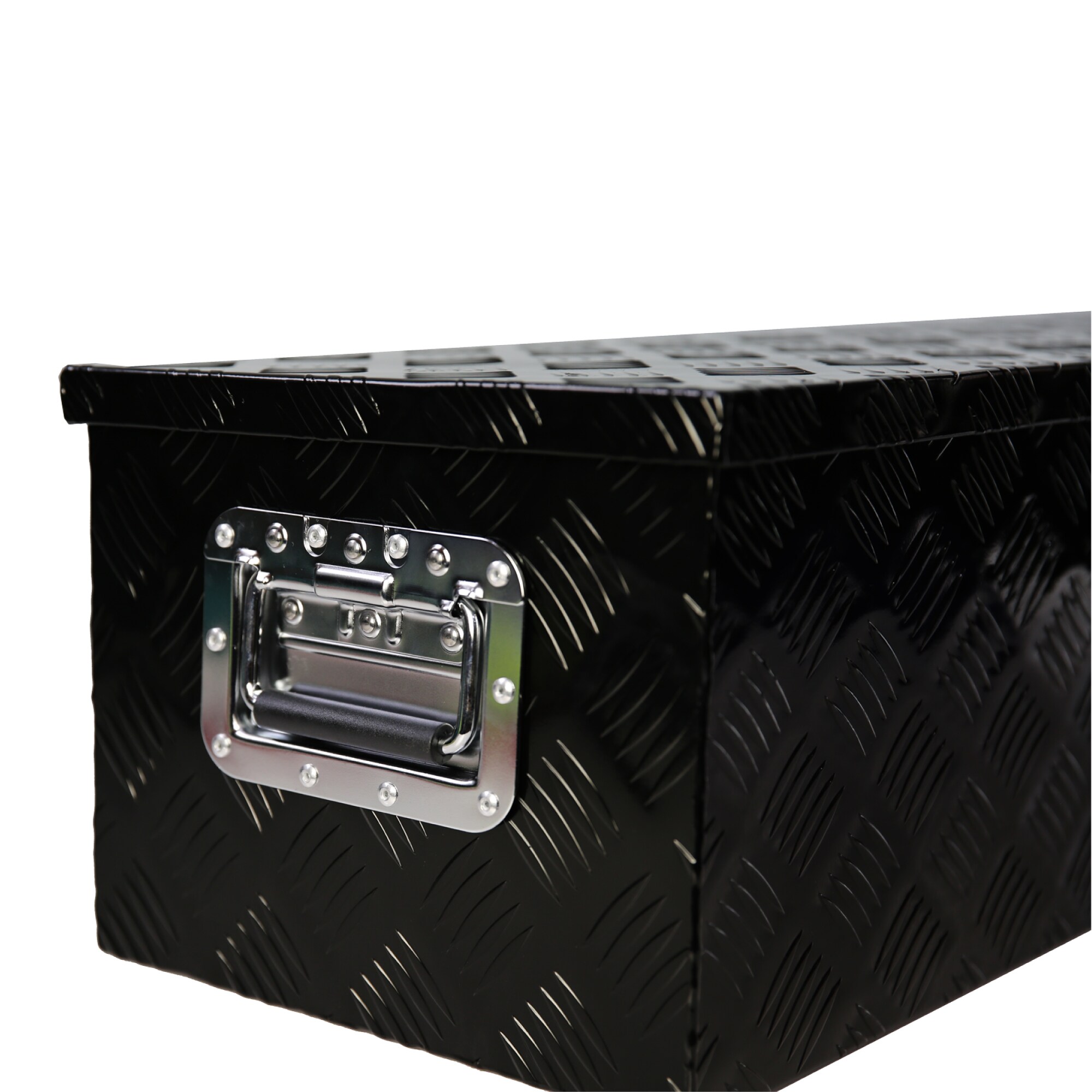 Caja de herramientas negra de aluminio para camioneta montada en el costado - 38.78 pulgadas x 12.8 pulgadas x 10.43 pulgadas Kahomvis