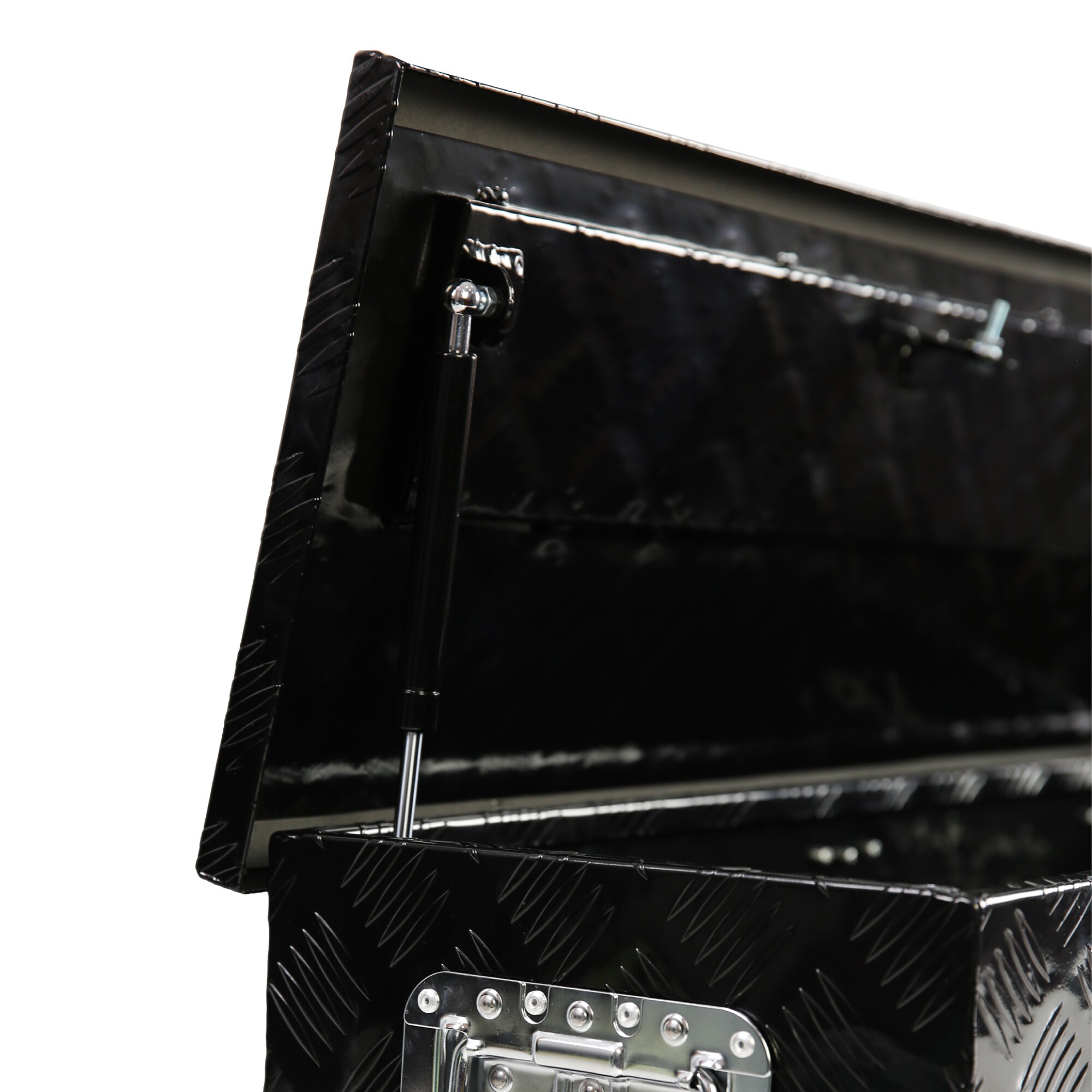 Caja de herramientas negra de aluminio para camioneta montada en el costado - 38.78 pulgadas x 12.8 pulgadas x 10.43 pulgadas Kahomvis