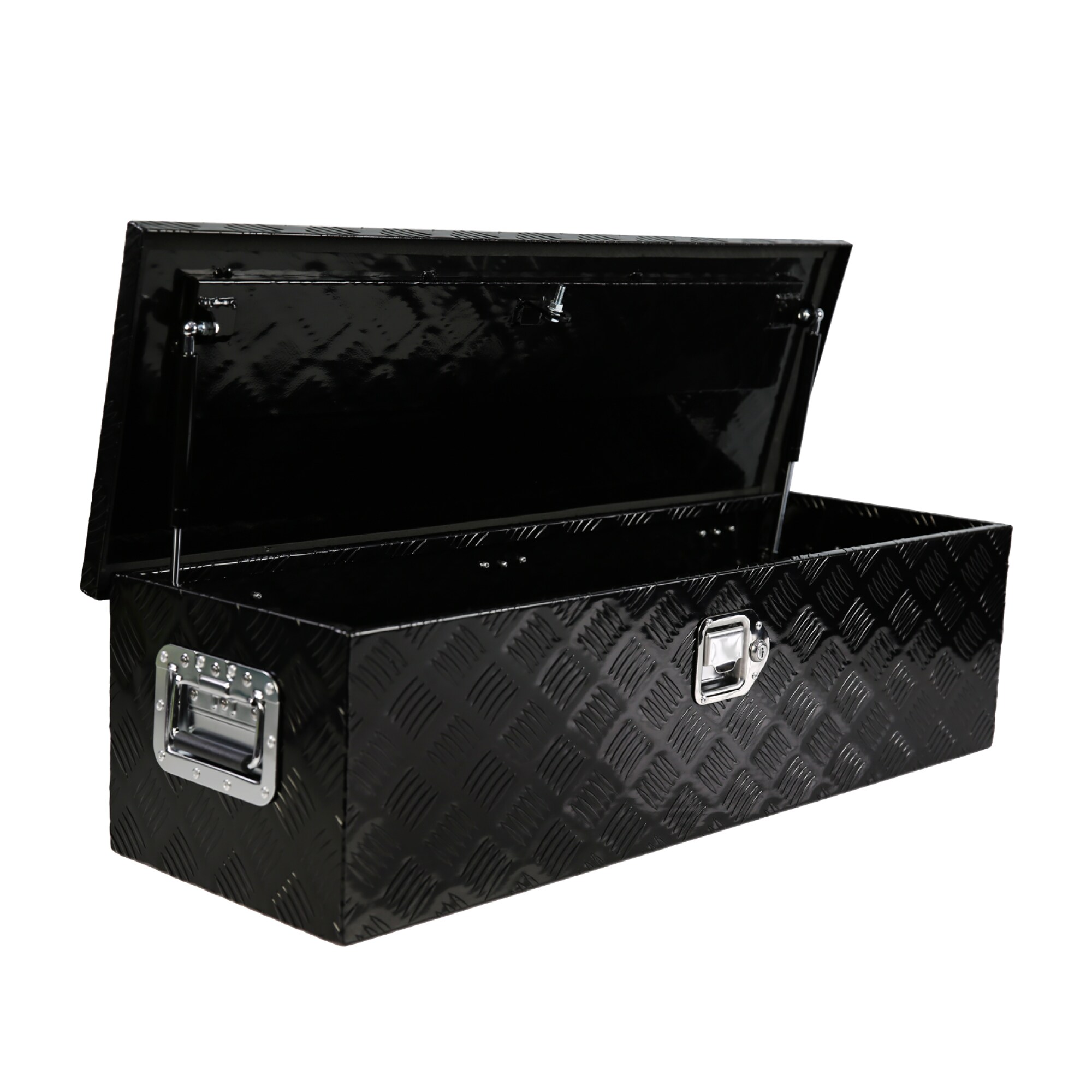 Caja de herramientas negra de aluminio para camioneta montada en el costado - 38.78 pulgadas x 12.8 pulgadas x 10.43 pulgadas Kahomvis