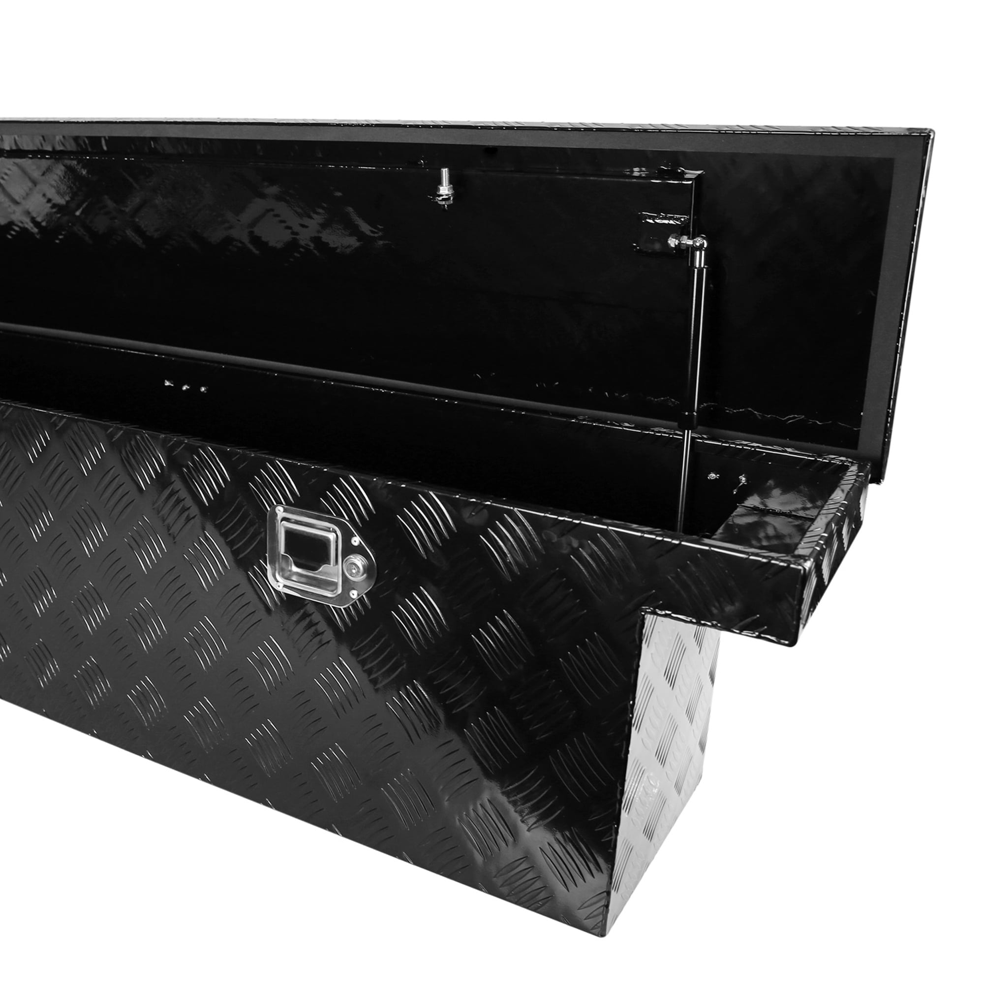 Caja de herramientas lateral de aluminio negro para camión Kahomvis 60.2 pulg x 12.2 pulg x 14.4 pulg YS-QPW1-138