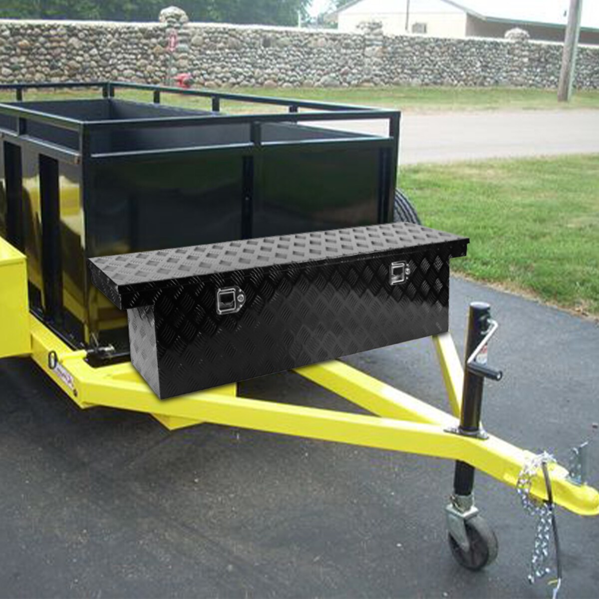 Caja de herramientas lateral de aluminio negro para camión Kahomvis 60.2 pulg x 12.2 pulg x 14.4 pulg YS-QPW1-138